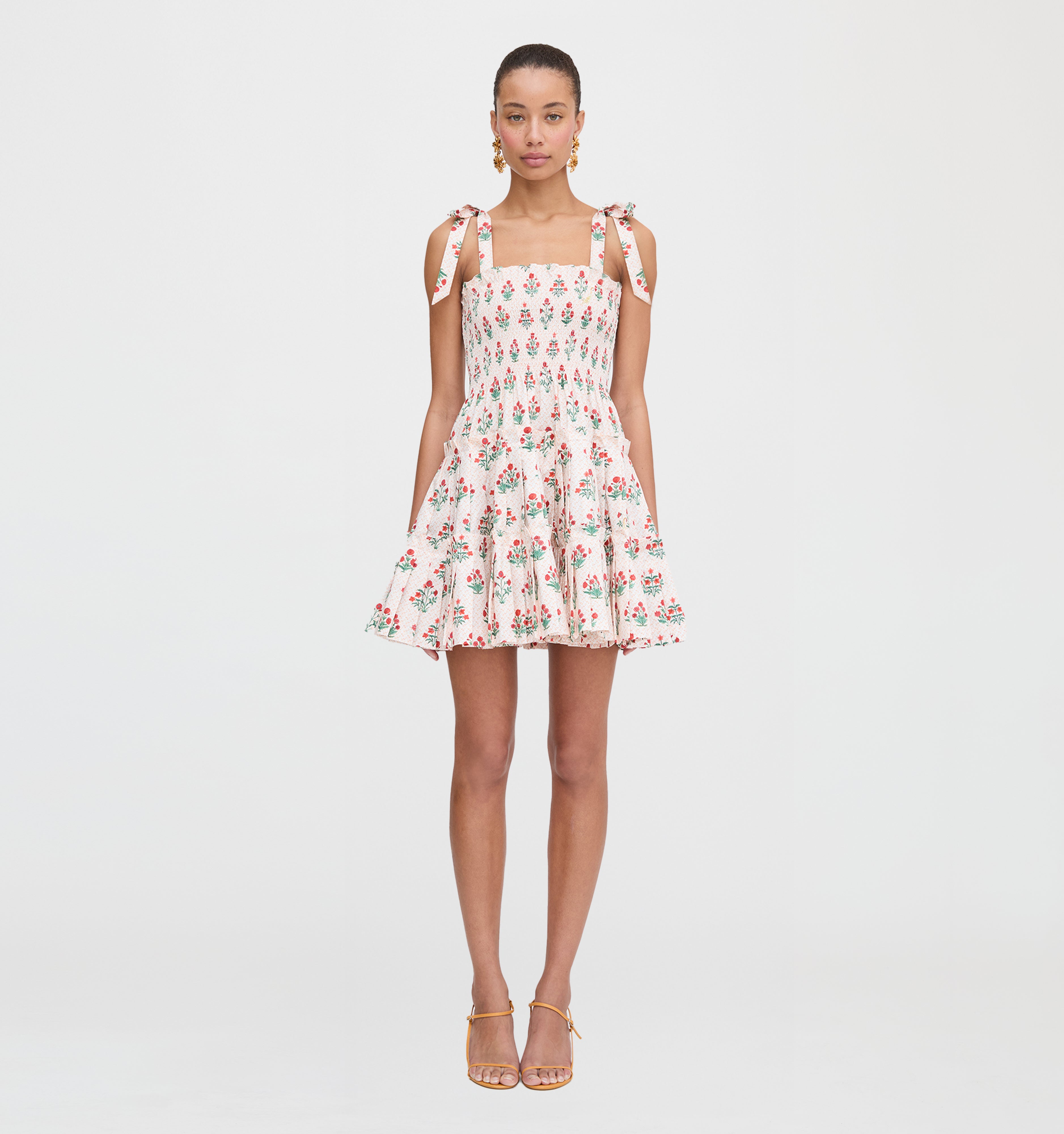 The Ribbon Charlotte Nap Dress - Poppy Block Print