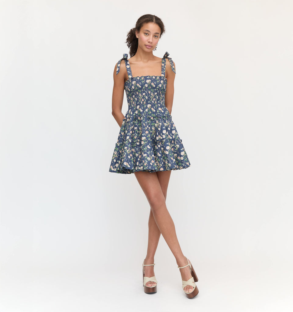 The Ribbon Charlotte Nap Dress - Navy Bluebonnet – Hill House Home