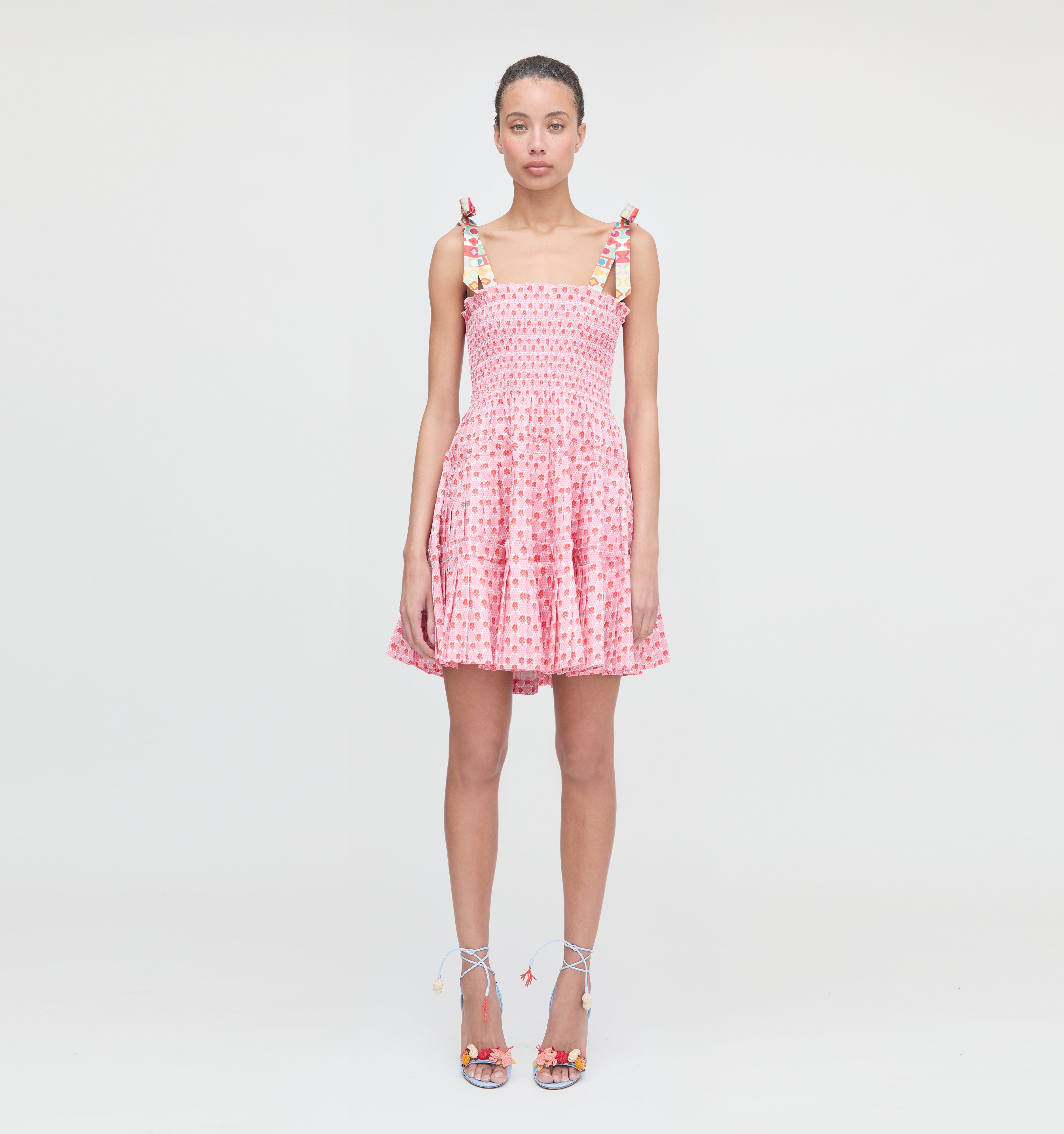 The Ribbon Charlotte Nap Dress - Pink Cala Check
