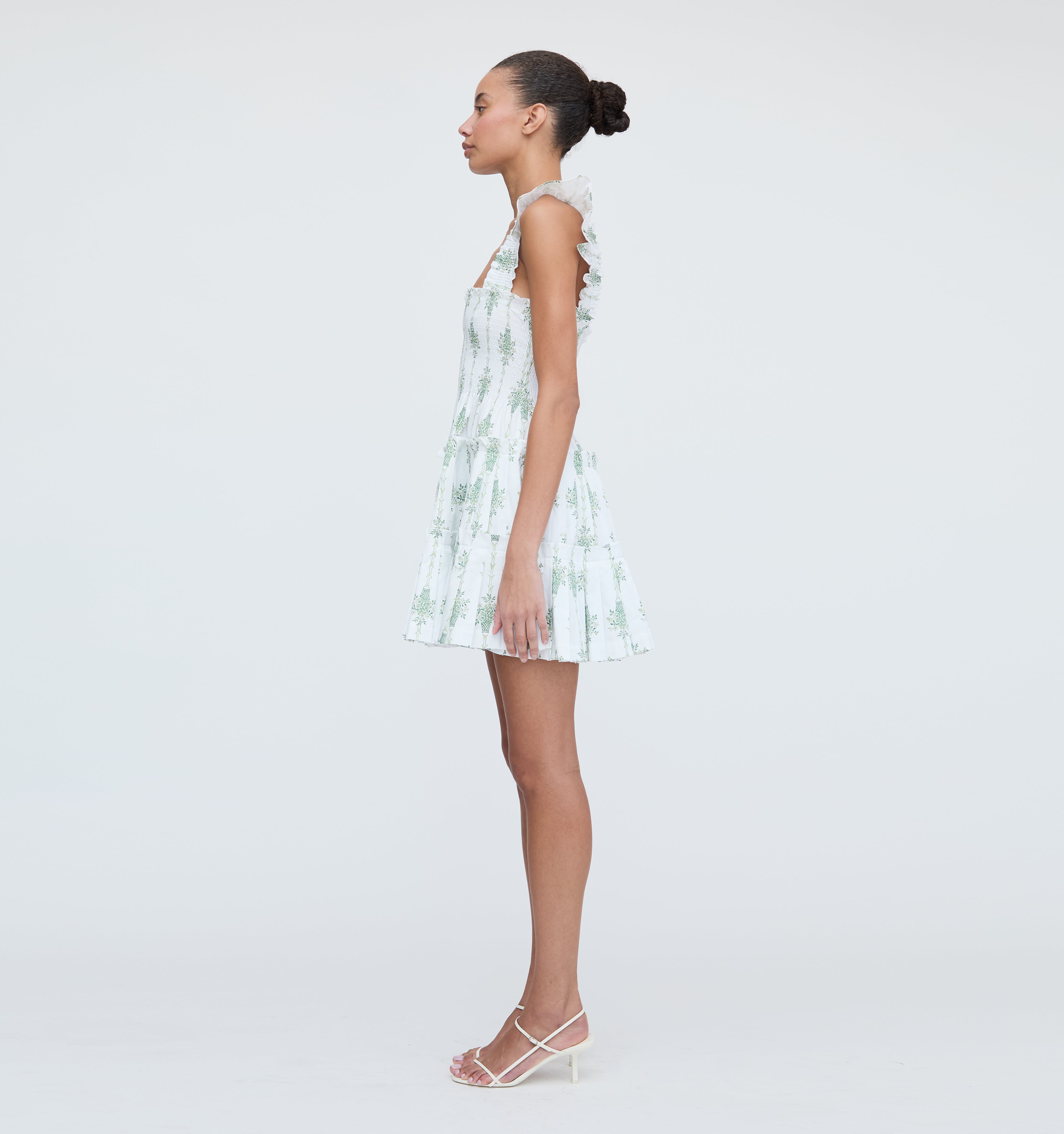 The Charlotte Nap Dress - Apple Green Basket Stripe