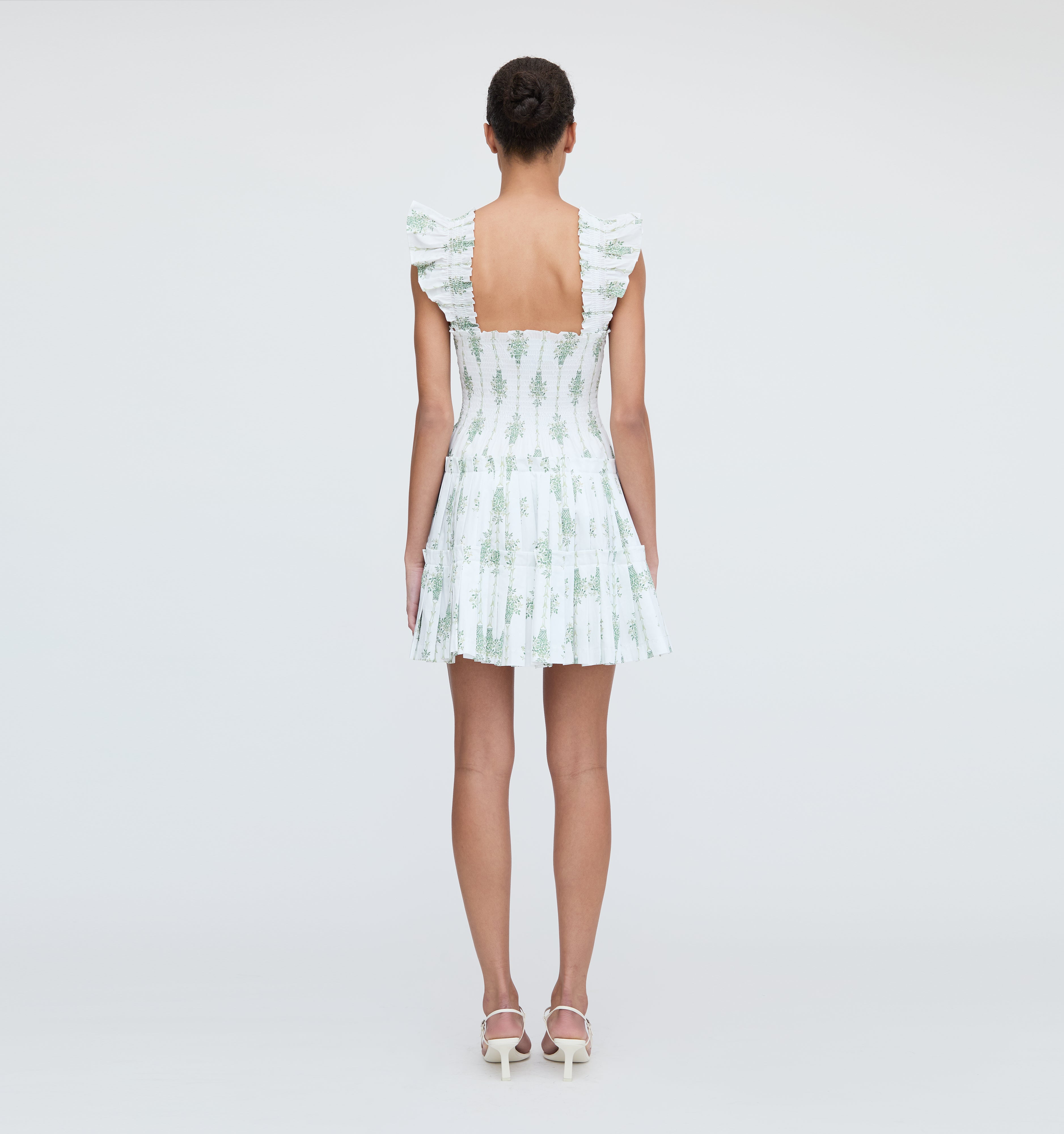 The Charlotte Nap Dress - Apple Green Basket Stripe