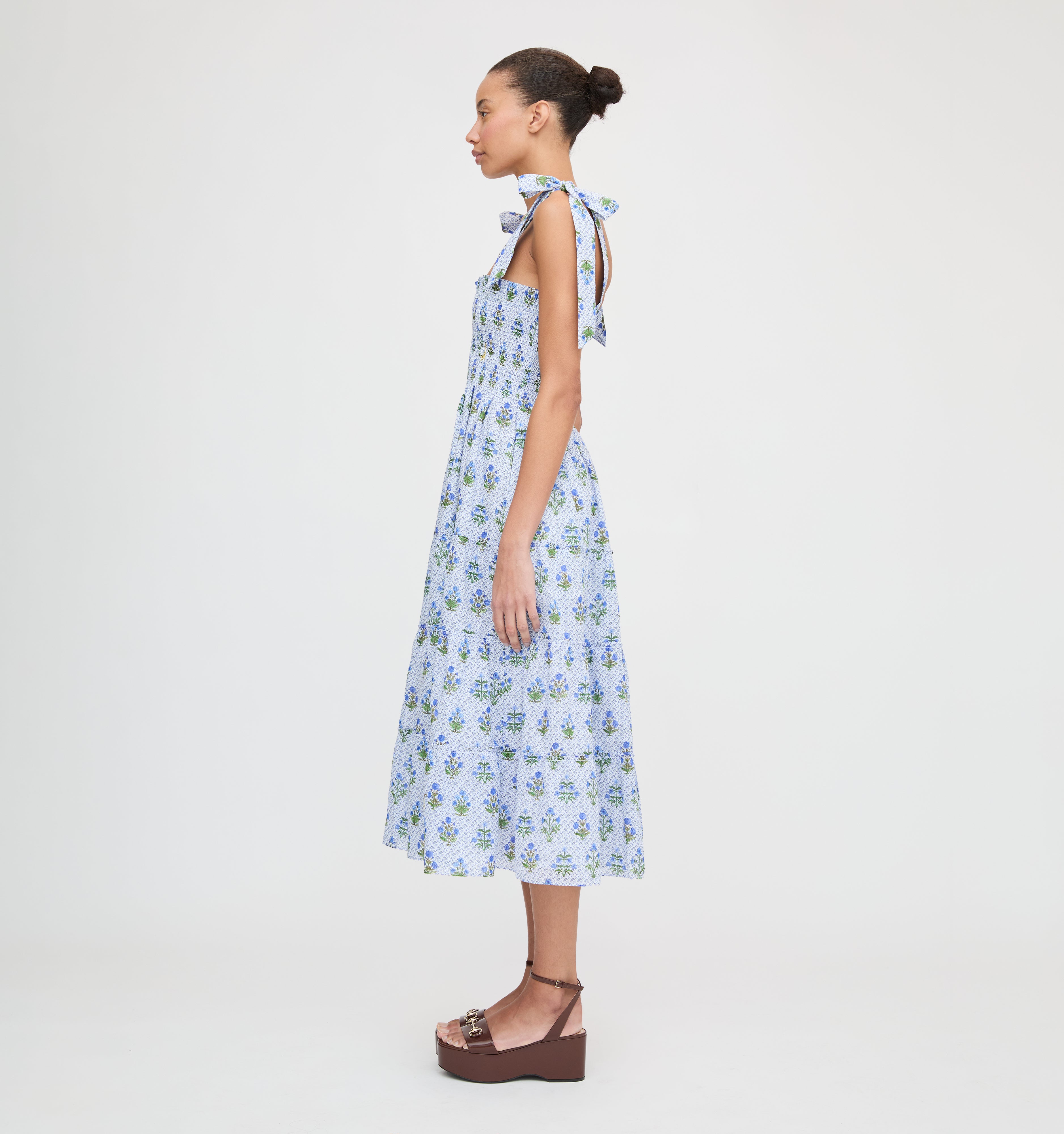 The Ribbon Ellie Nap Dress - Blue Block Print