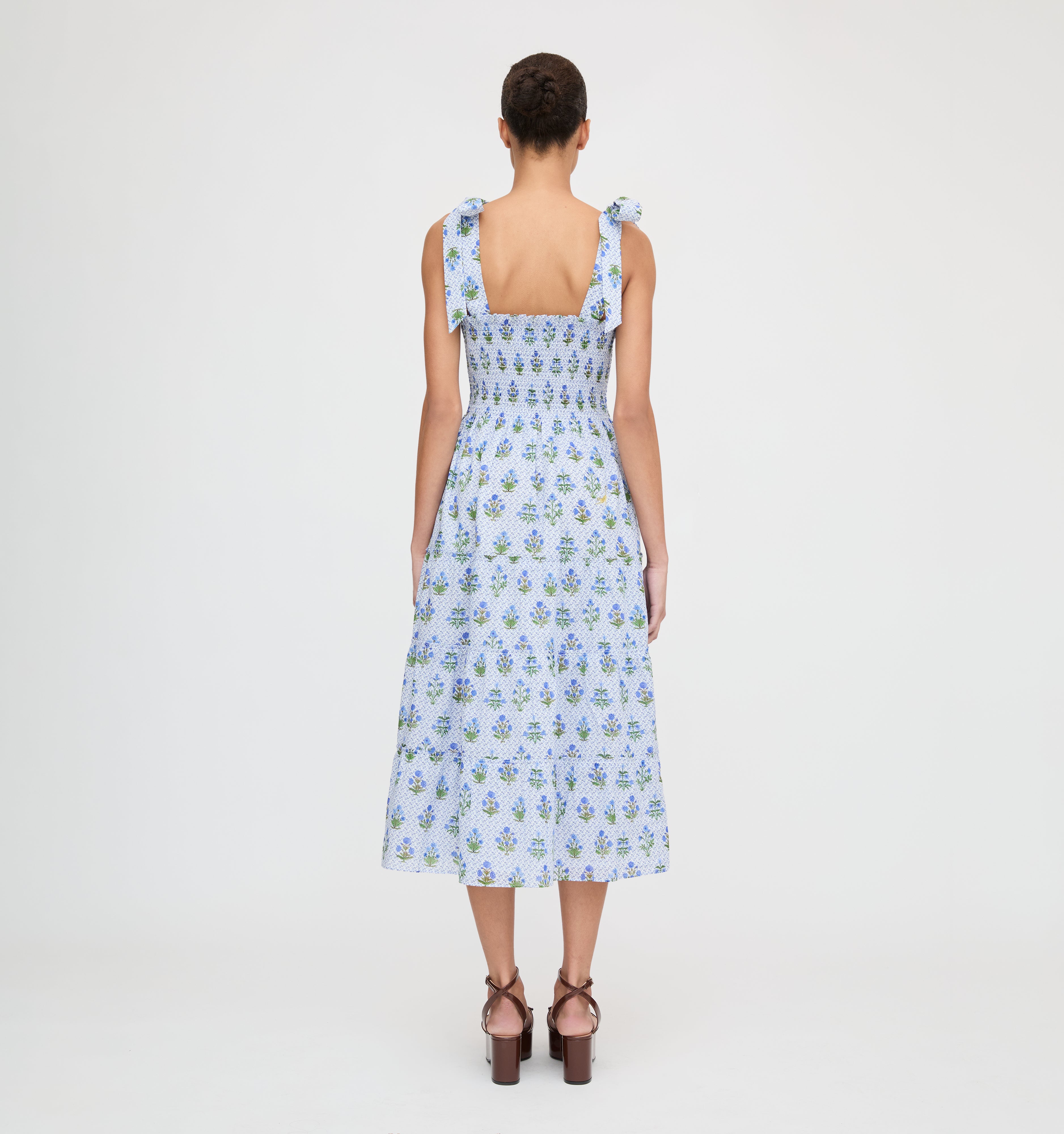 The Ribbon Ellie Nap Dress - Blue Block Print