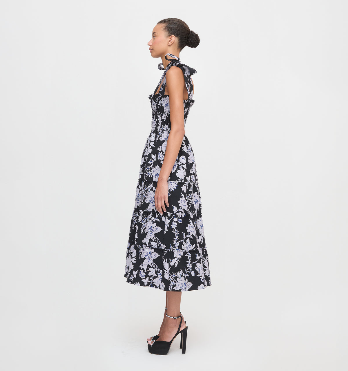 The Ribbon Ellie Nap Dress in Winter Jasmine Brocade color: Winter Jasmine Brocade