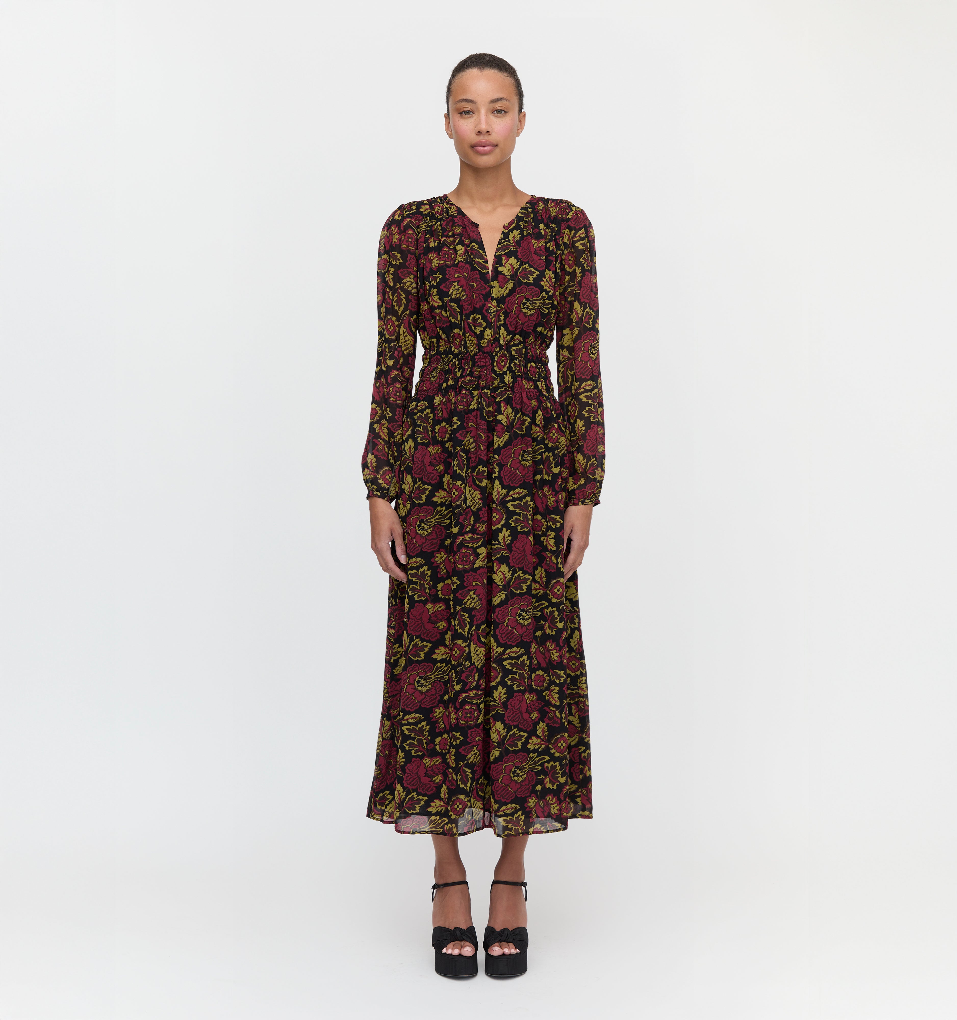 The Rosely Dress - Black Palampore Floral – Hill House Home