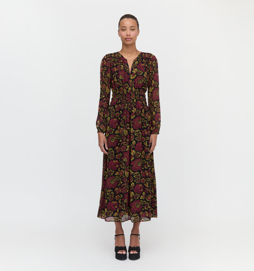 The Rosely Dress - Black Palampore Floral – Hill House Home