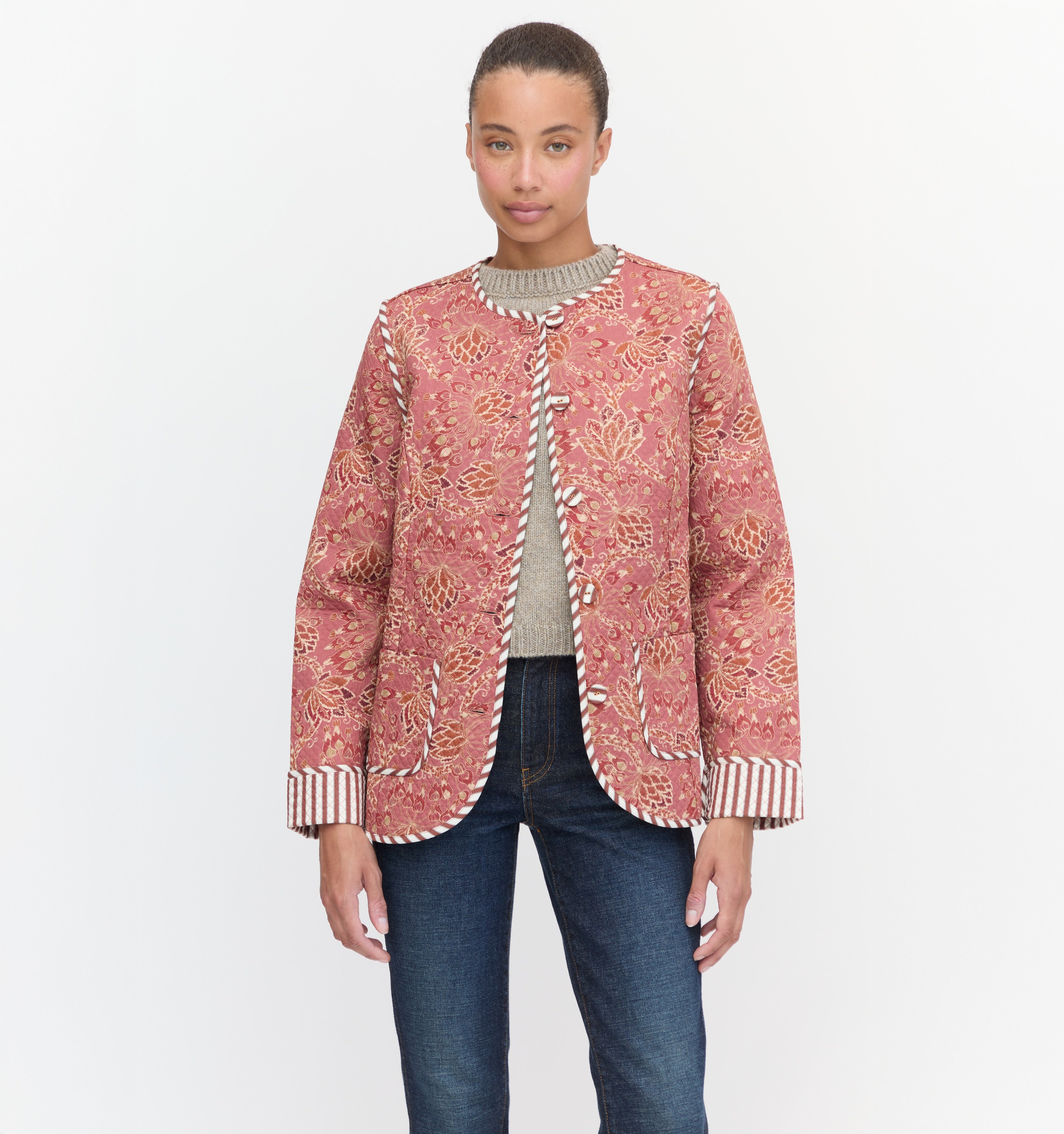 The Rowan Jacket in Autumn Floral color: Autumn Floral