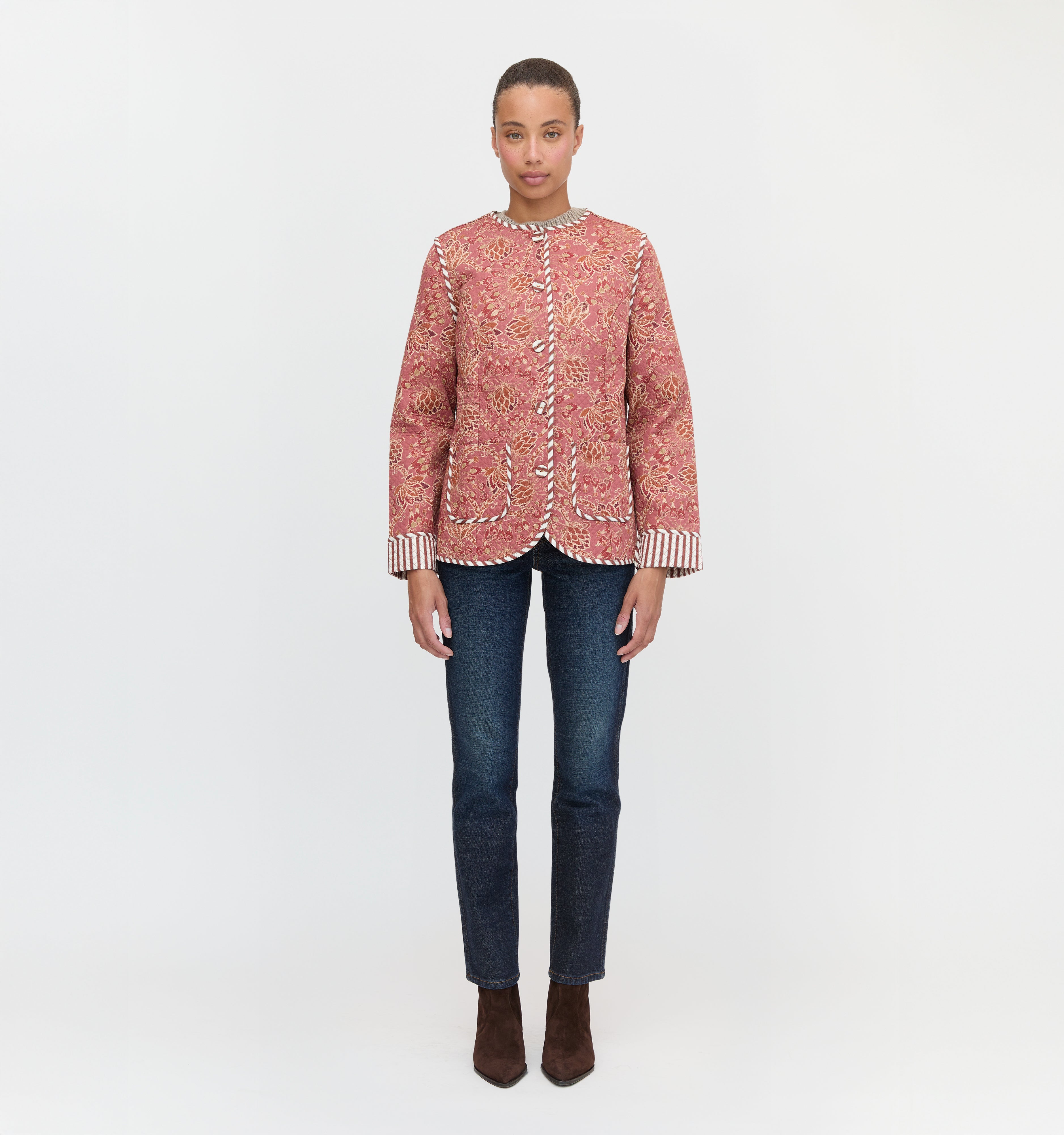 The Rowan Jacket in Autumn Floral color: Autumn Floral