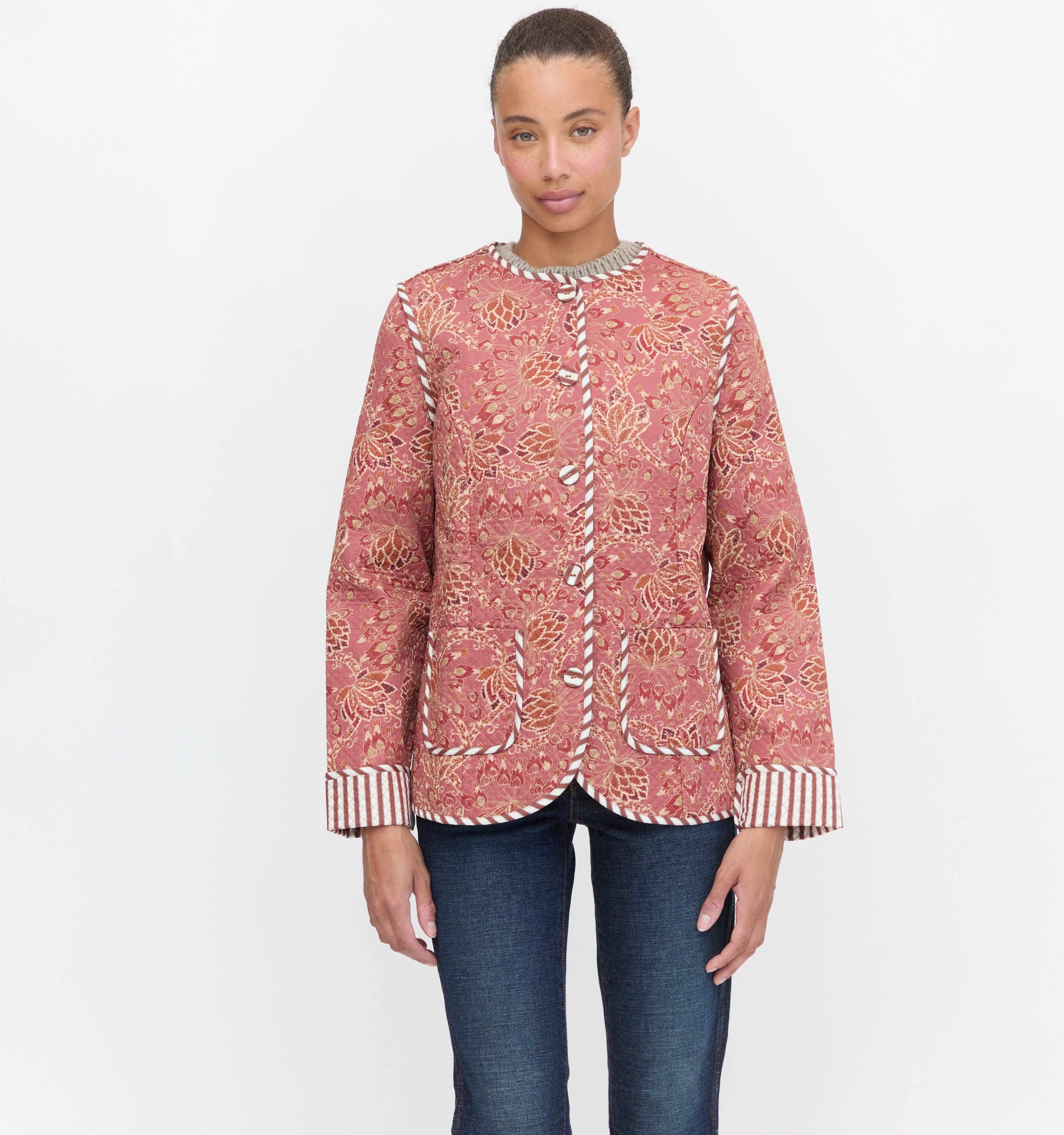The Rowan Jacket in Autumn Floral color: Autumn Floral