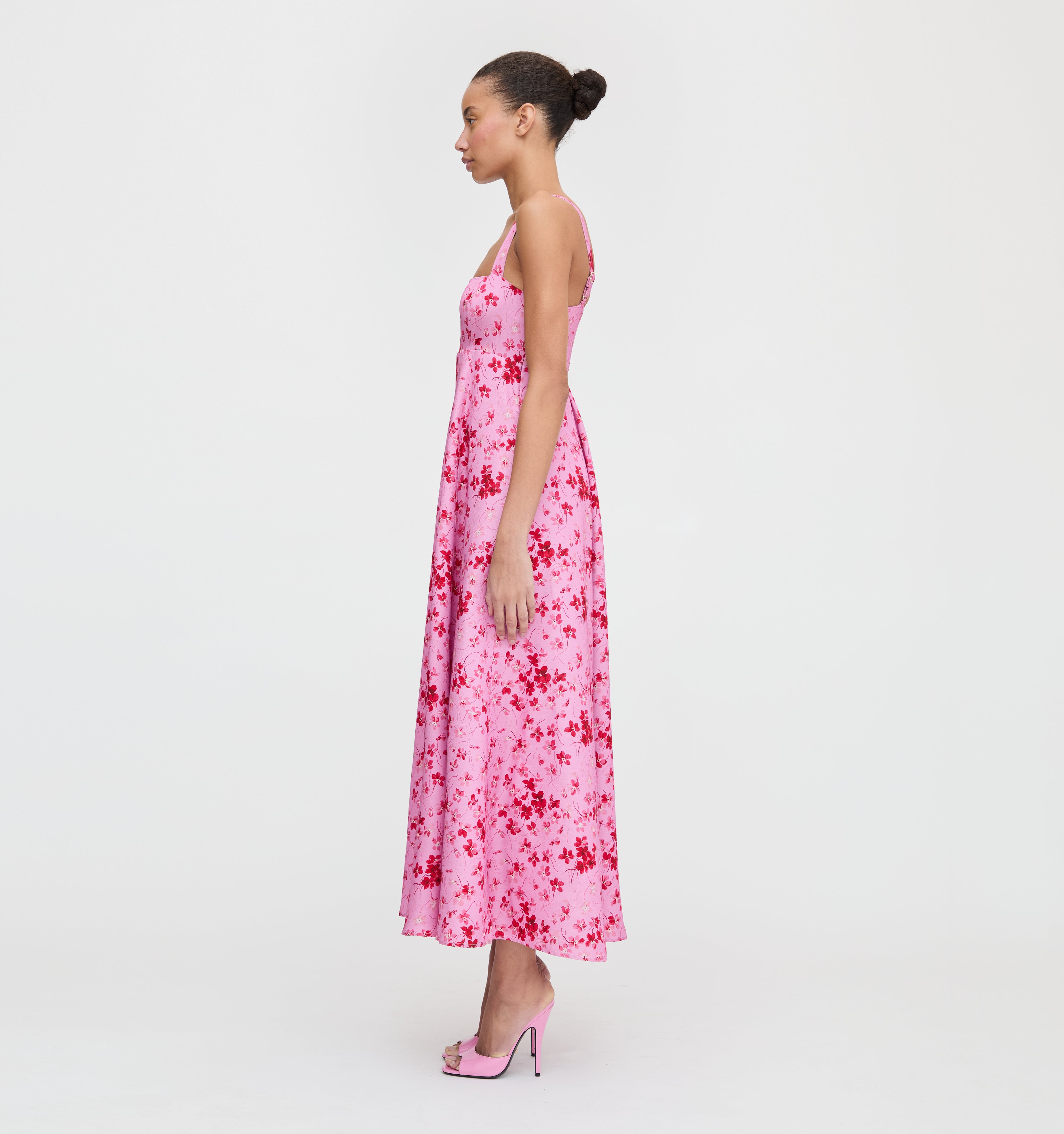 The Rowena Dress - Pink Sweet Peas