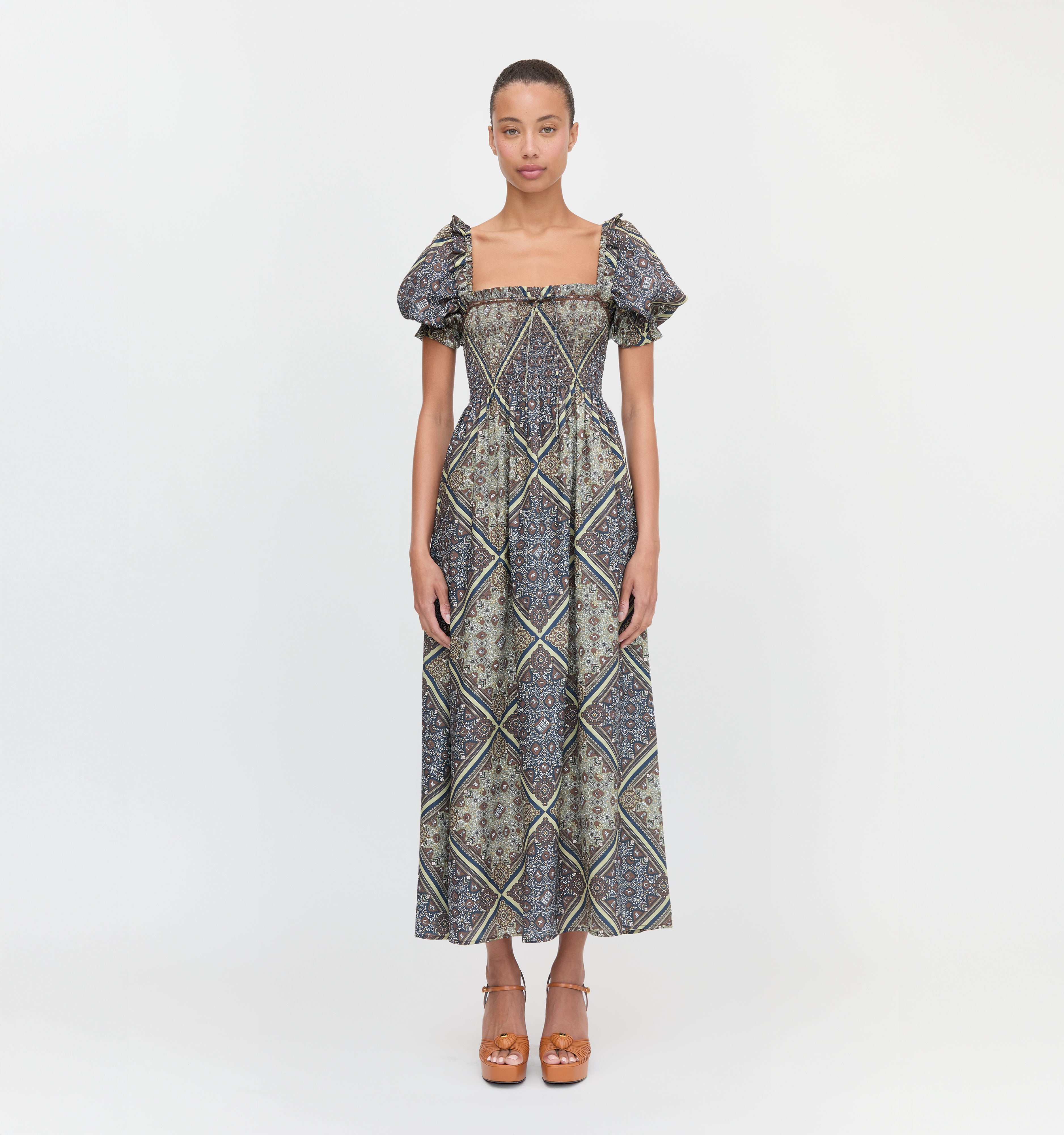 The Scarlett Nap Dress - Olive Equestrian Scarf