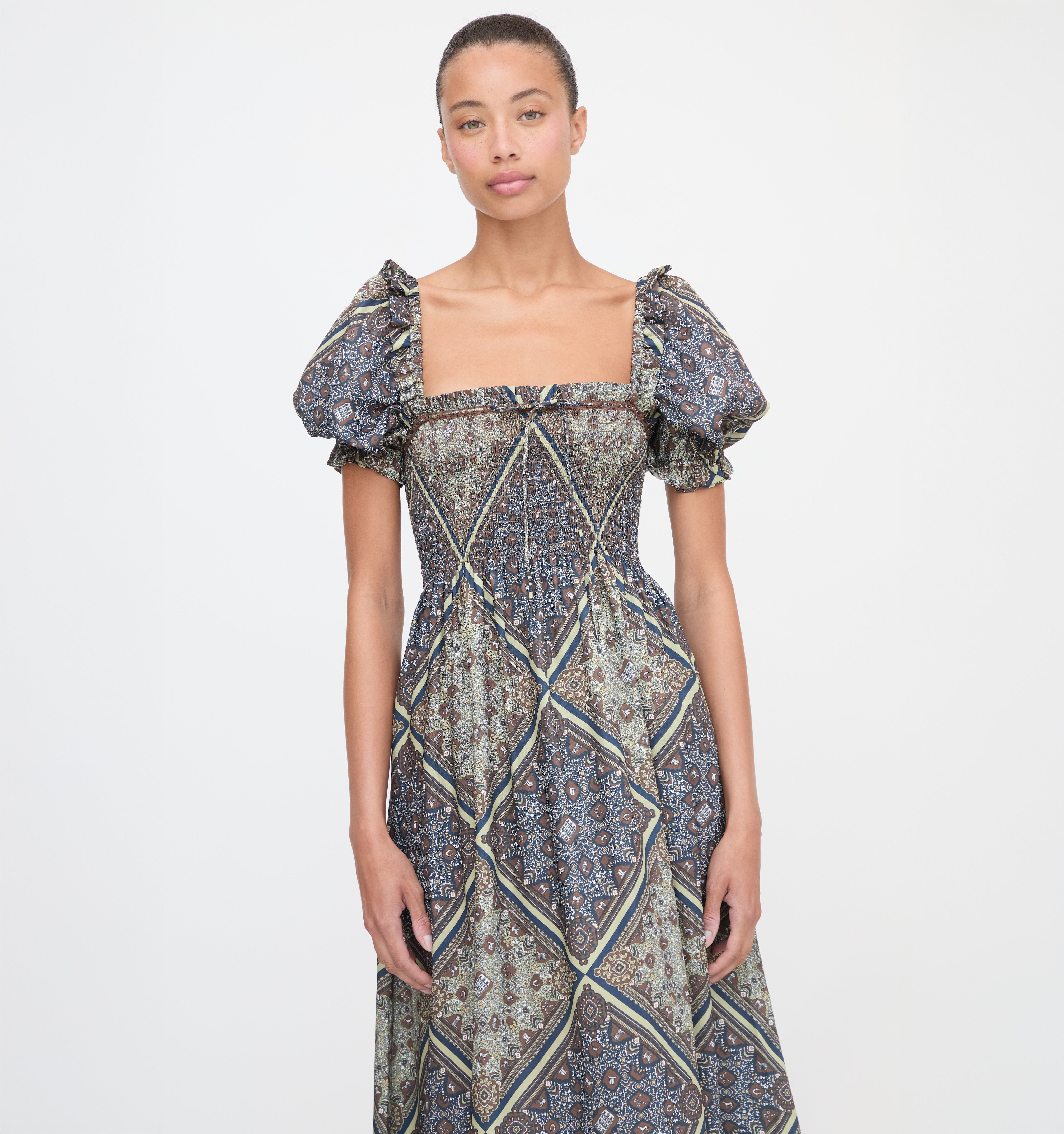 The Scarlett Nap Dress - Olive Equestrian Scarf