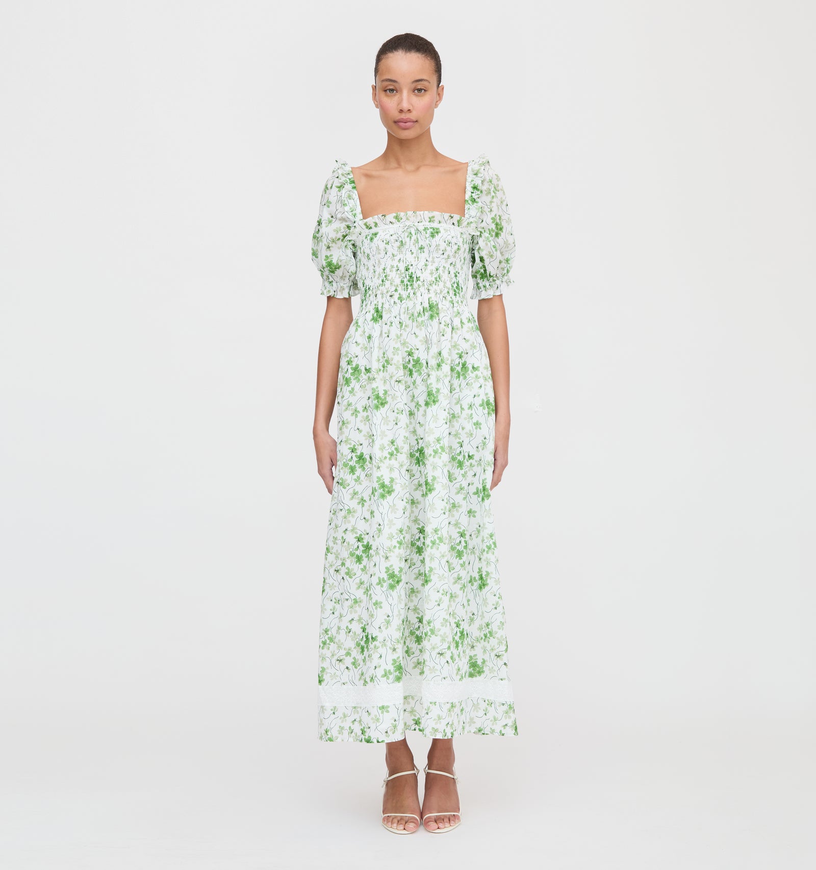 The Scarlett Nap Dress - Green Sweet Peas