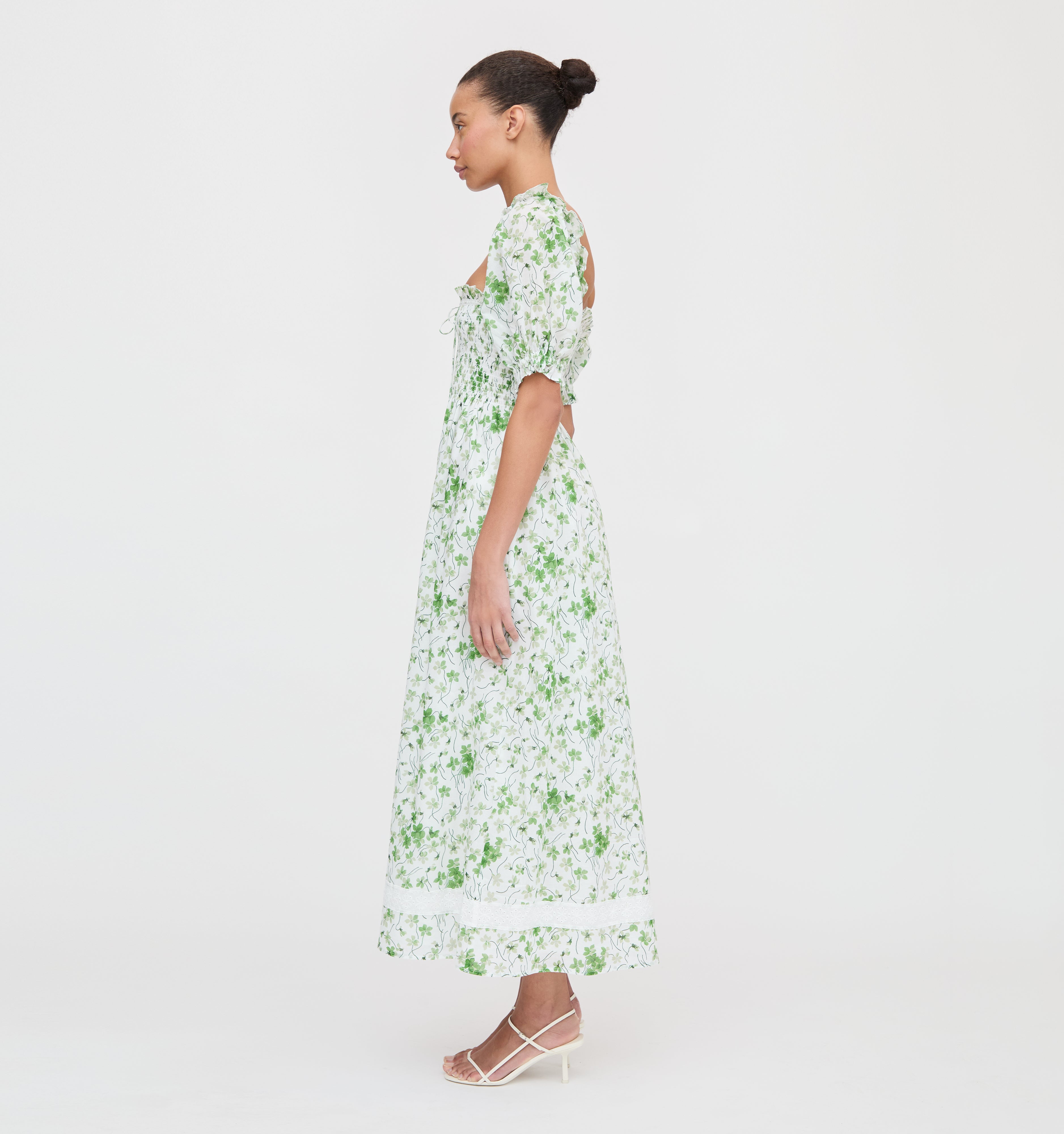 The Scarlett Nap Dress - Green Sweet Peas