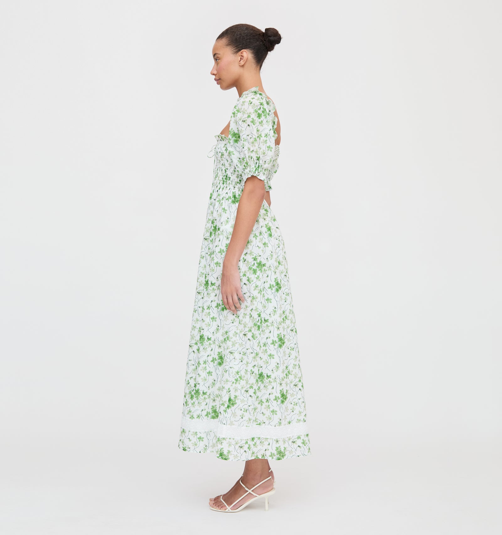 The Scarlett Nap Dress - Green Sweet Peas