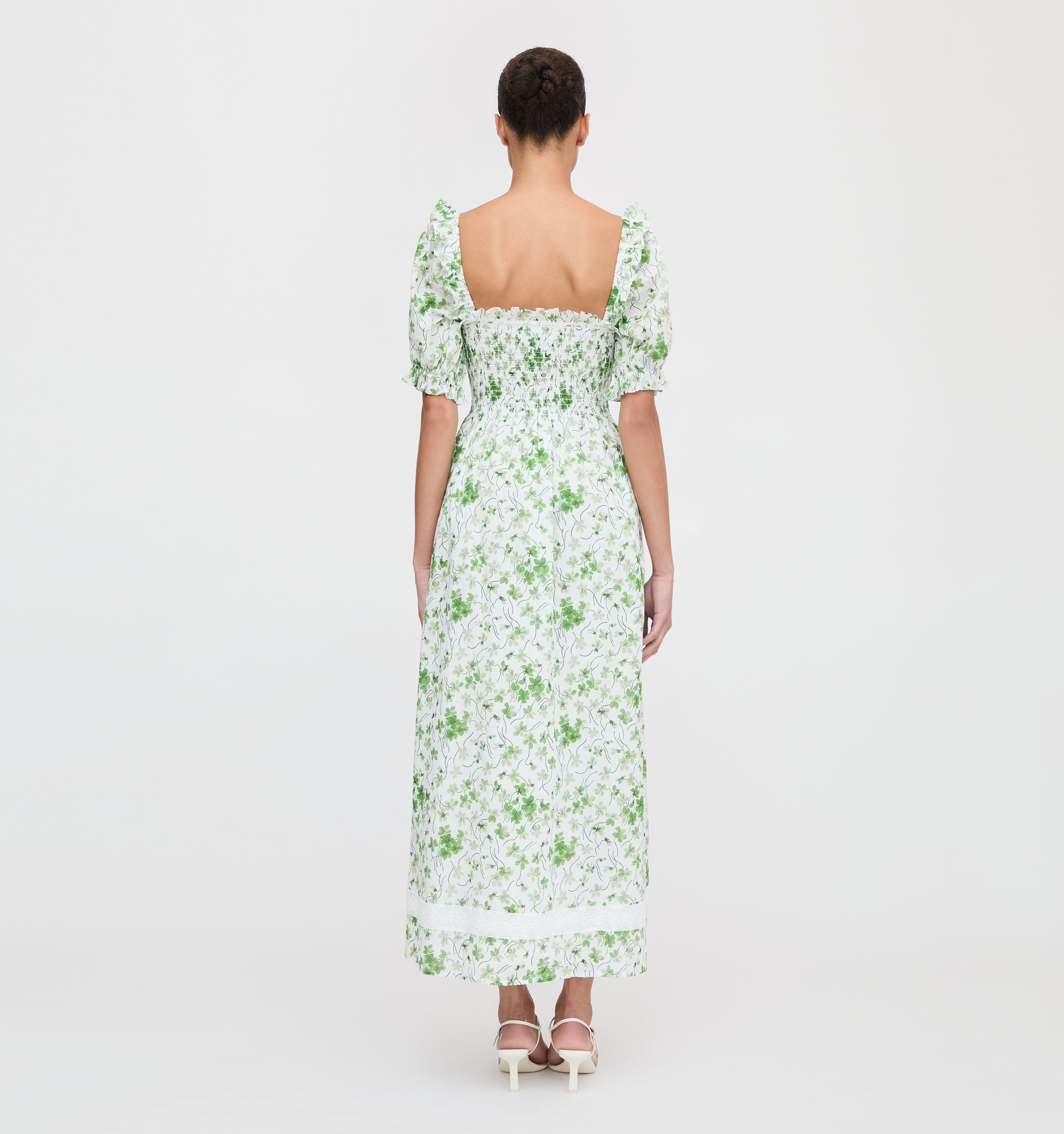 The Scarlett Nap Dress - Green Sweet Peas