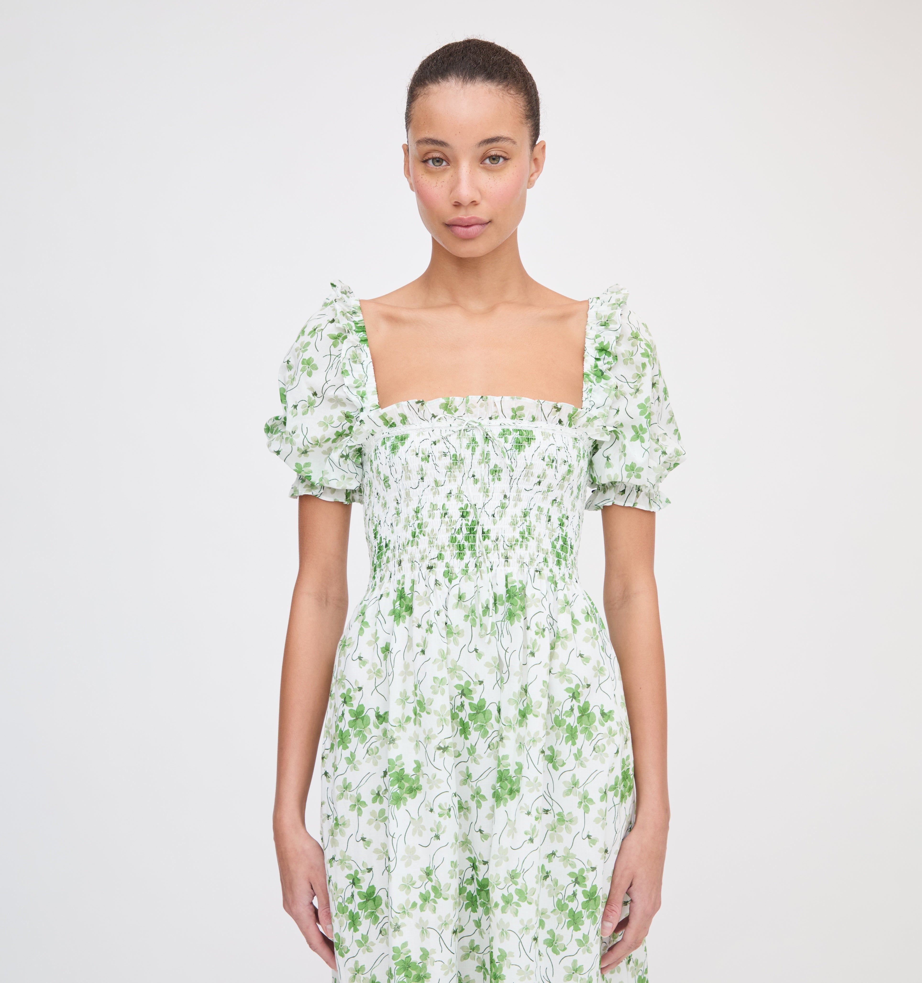 The Scarlett Nap Dress - Green Sweet Peas