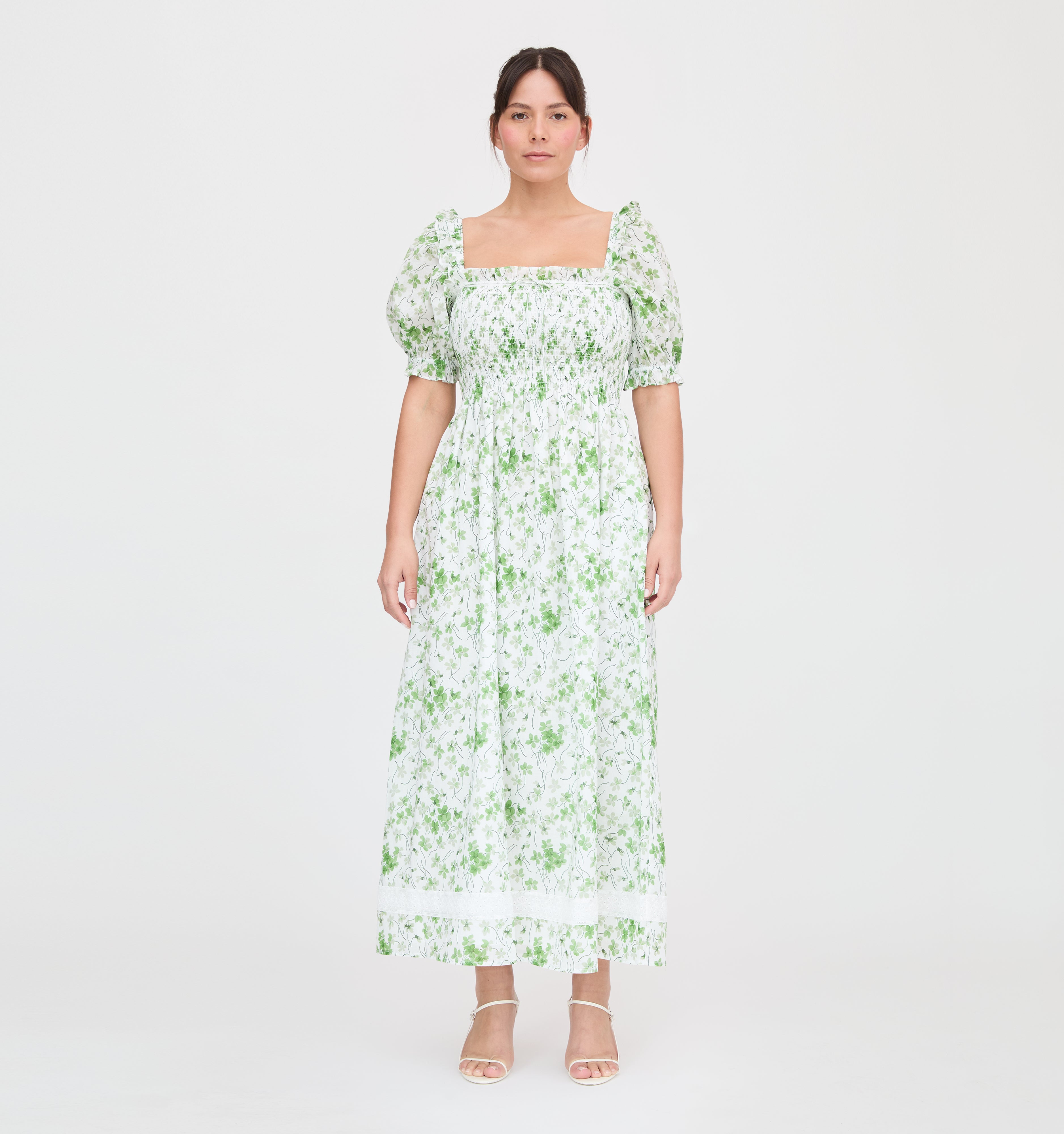 The Scarlett Nap Dress - Green Sweet Peas