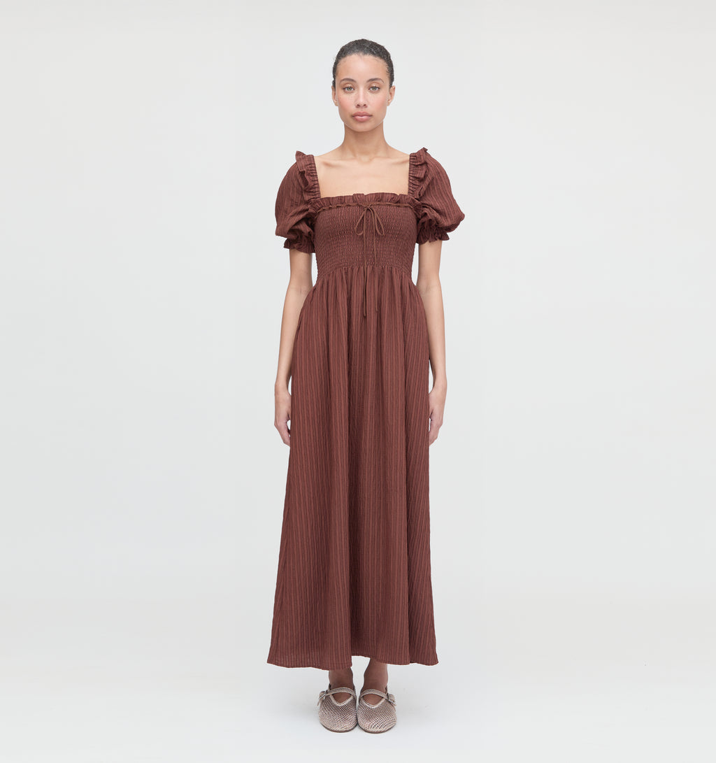 The Scarlett Nap Dress | Chocolate Tonal Seersucker / XS | Hill House Home The Scarlett Nap Dress | Chocolate Tonal Seersucker / XS | Hill House Home