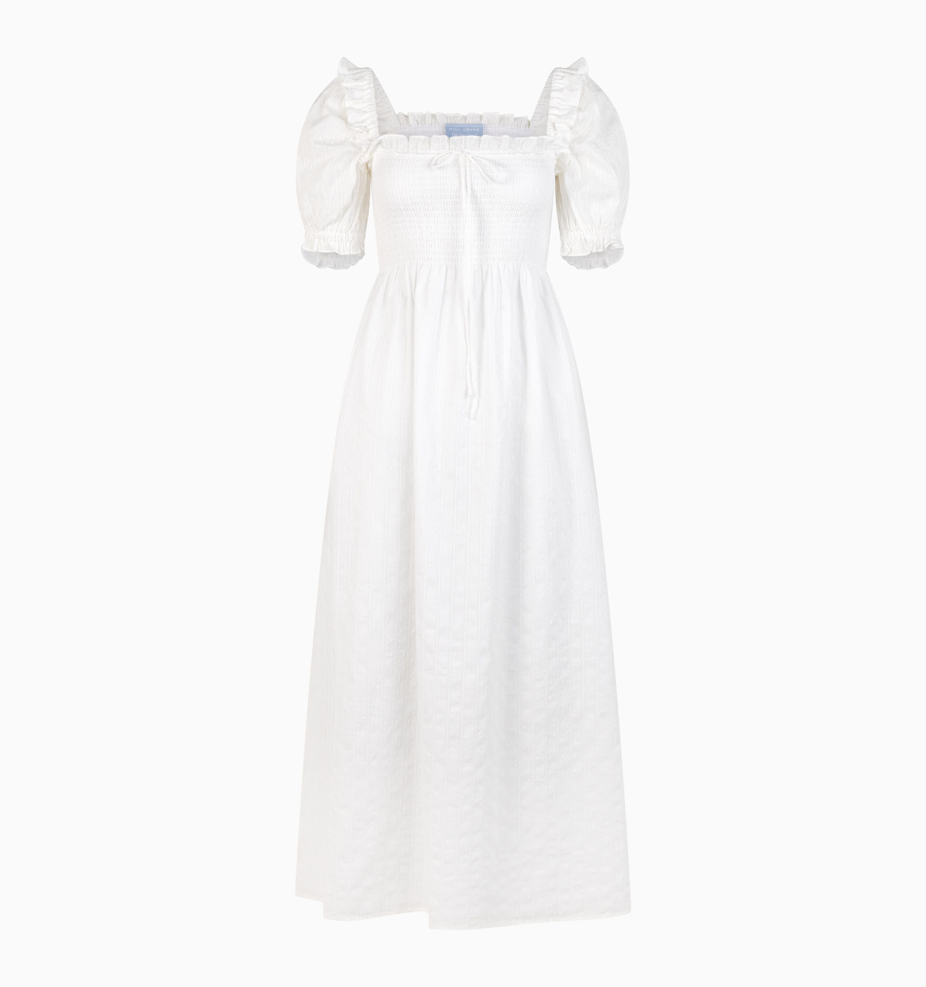 The Scarlett Nap Dress - White Linear Swiss Dot