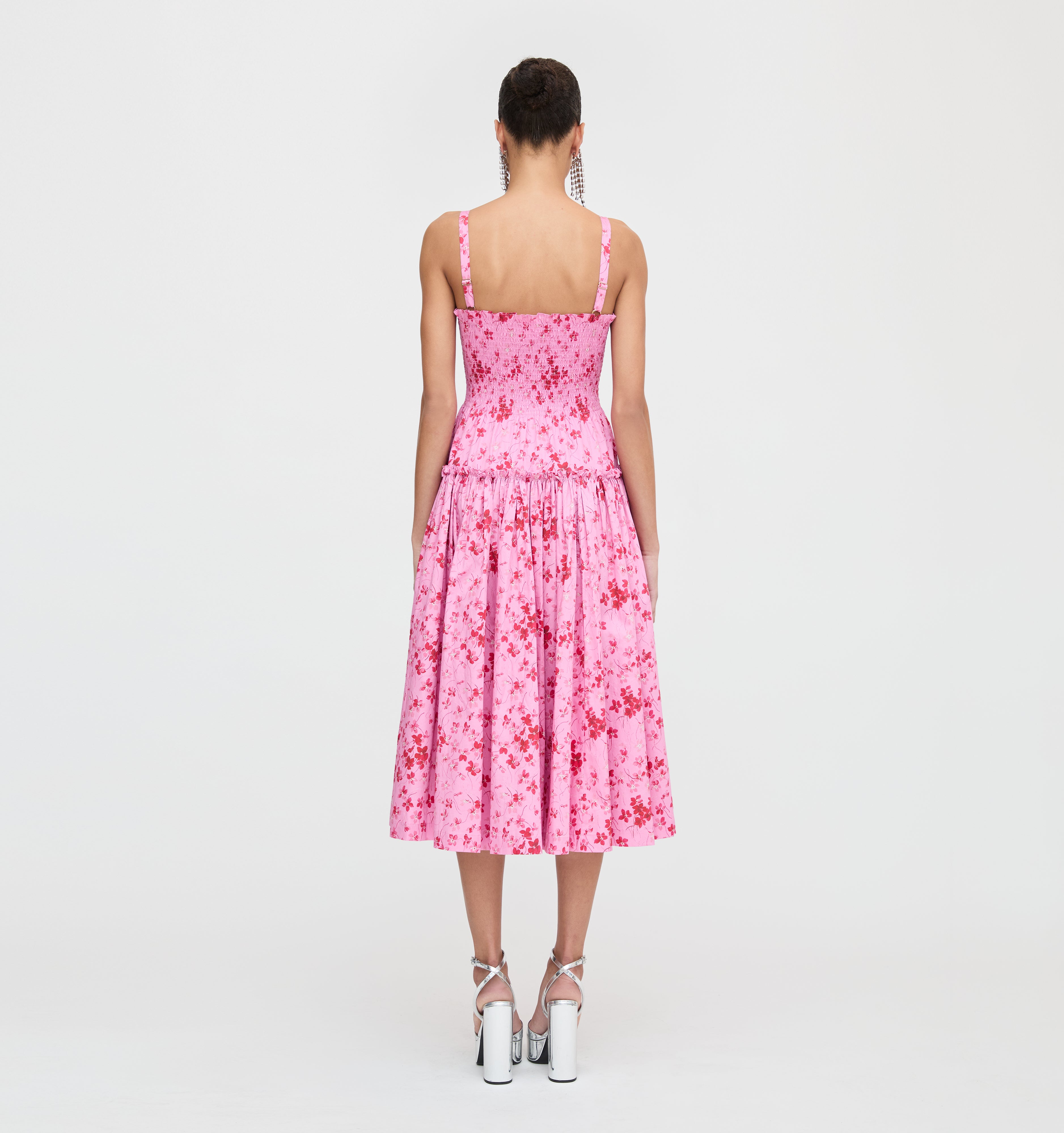 The Seraphina Midi Nap Dress - Pink Sweet Peas
