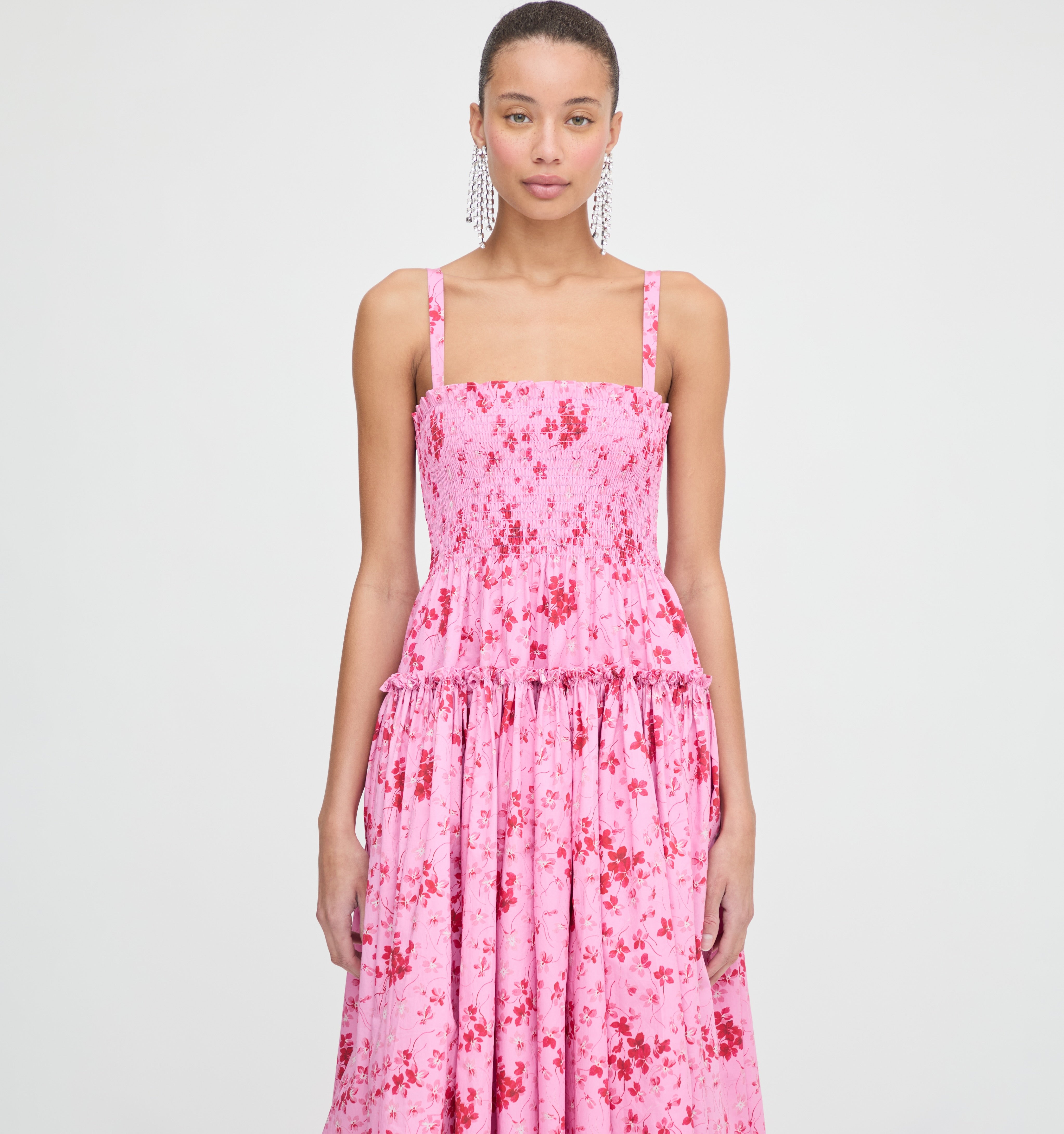 The Seraphina Midi Nap Dress - Pink Sweet Peas