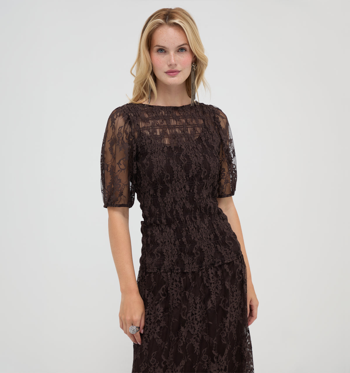 The Short Sleeve Dalia Nap Dress -  Chocolate