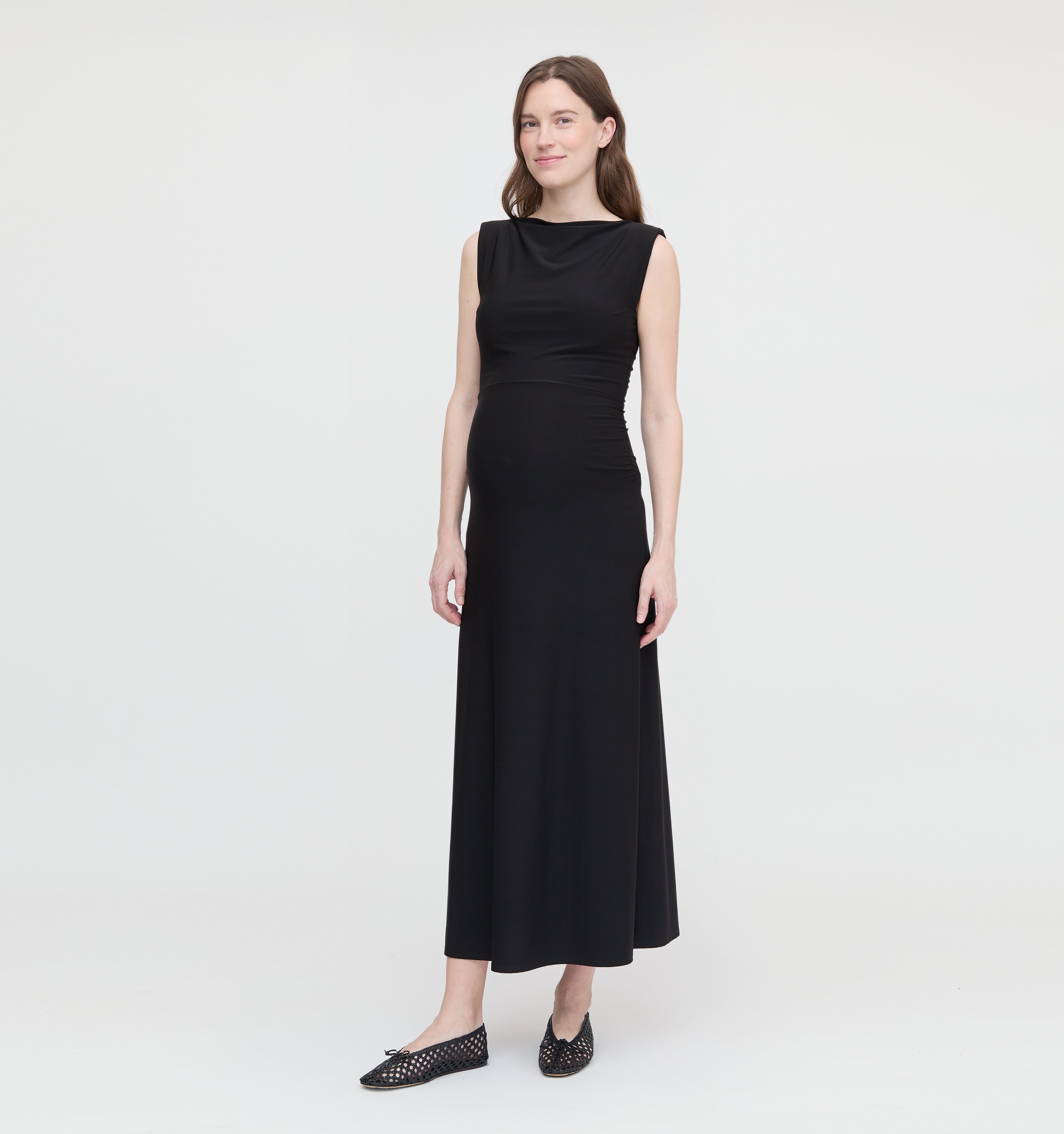 The Maternity Sloane Dress - Black Jersey