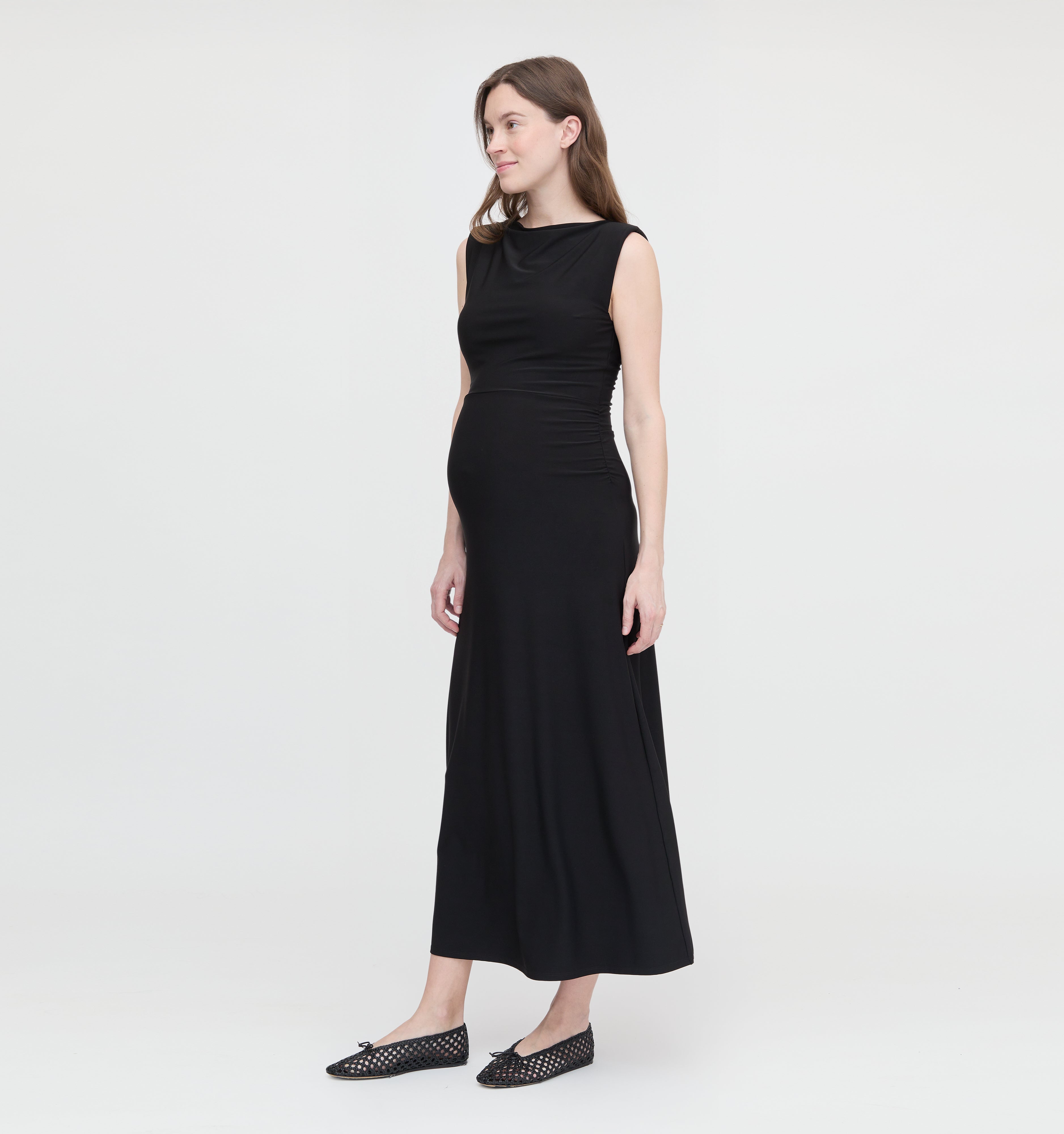 The Maternity Sloane Dress - Black Jersey