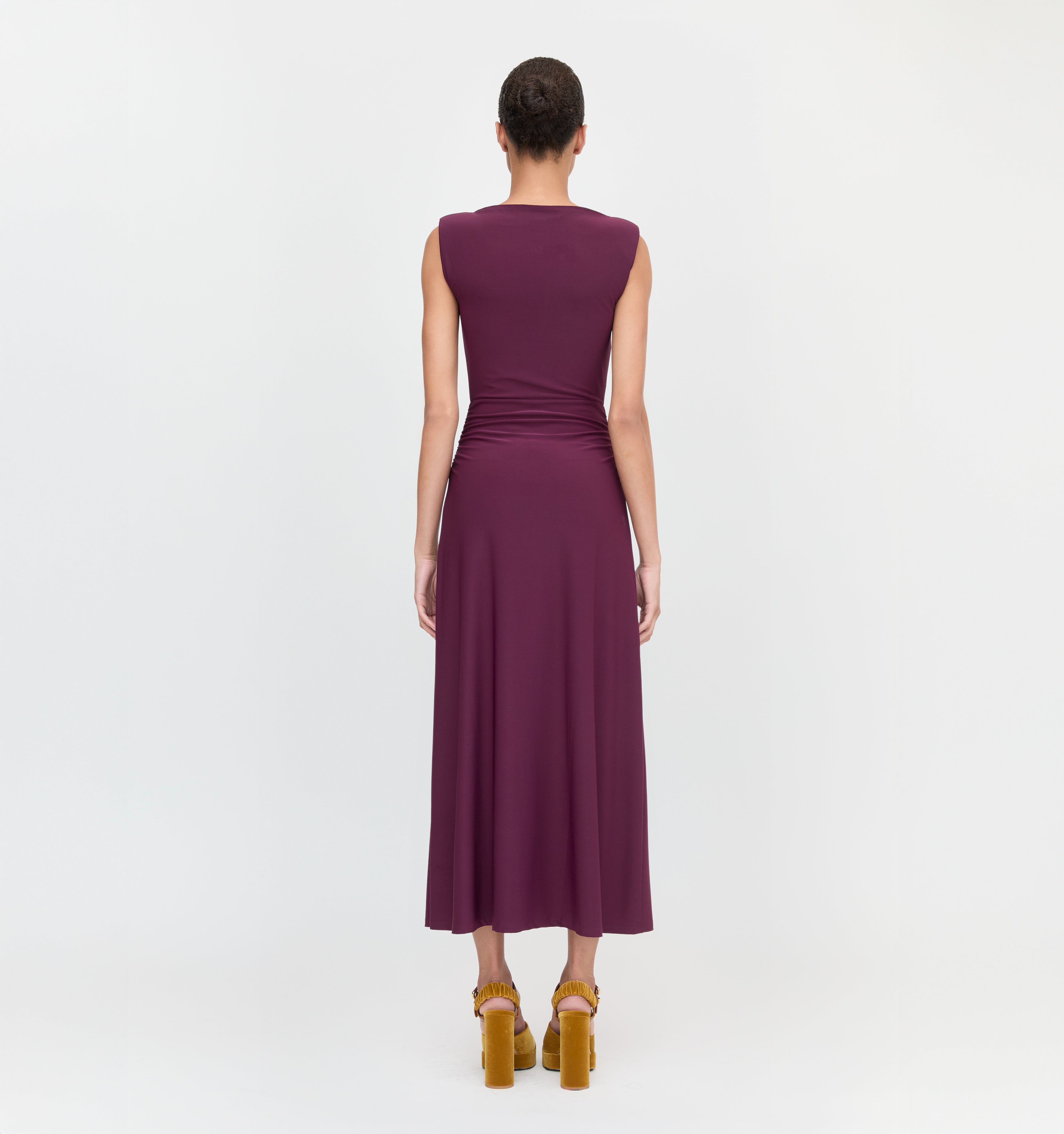 The Sloane Dress in Aubergine color: Aubergine