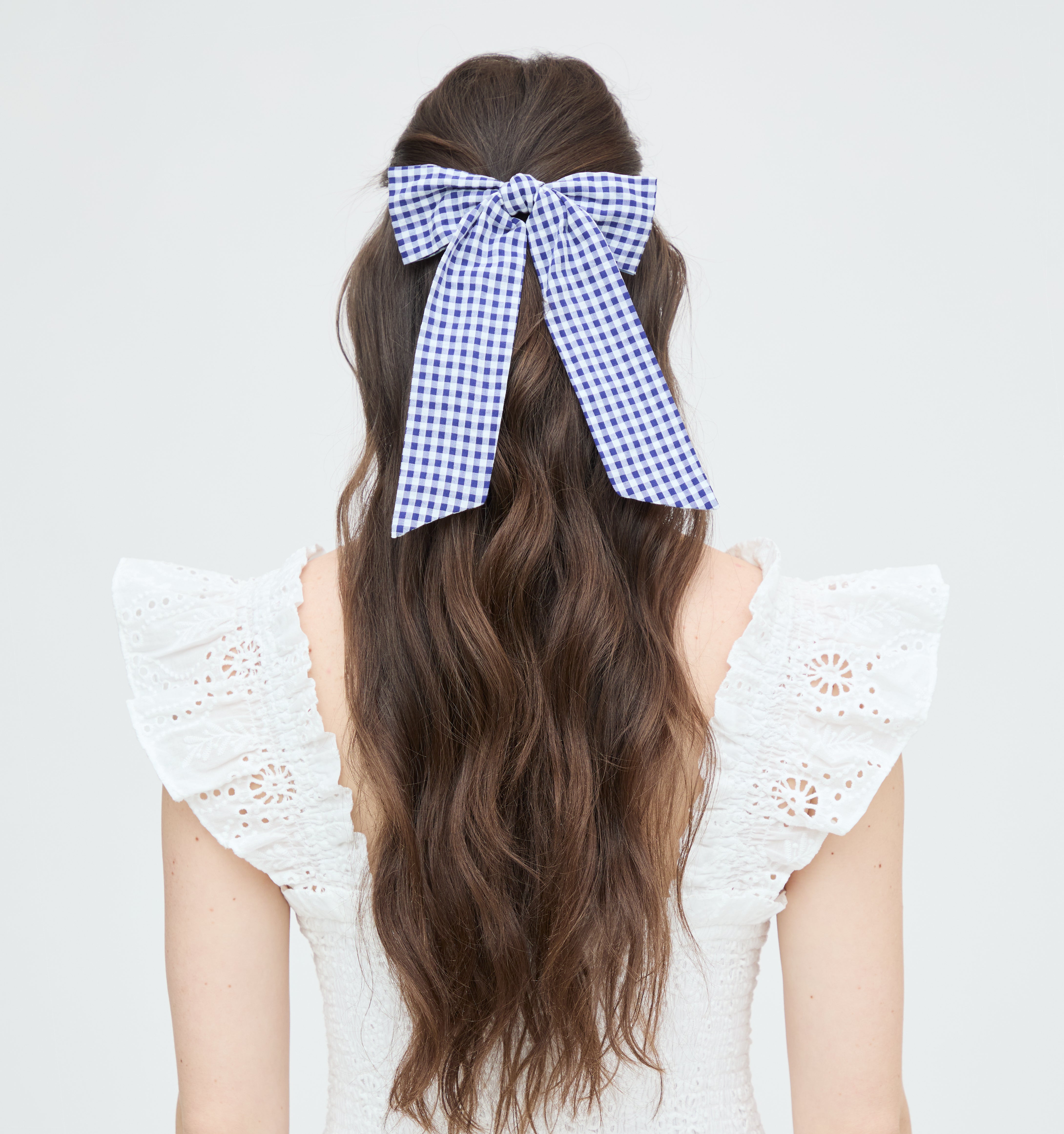 The Belle Bow - Navy Gingham