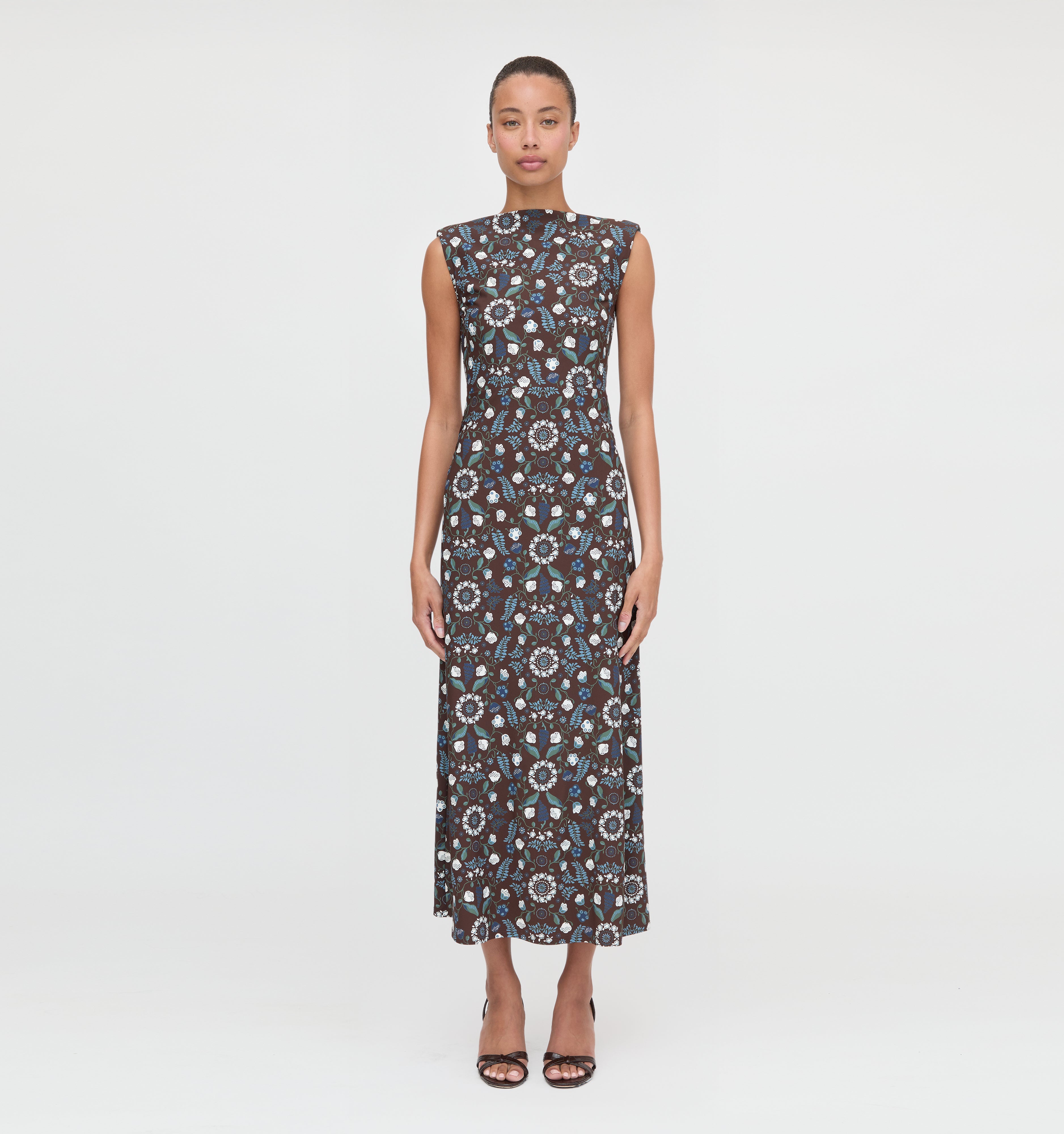 The Sloane Dress - Chocolate Swedish Floral