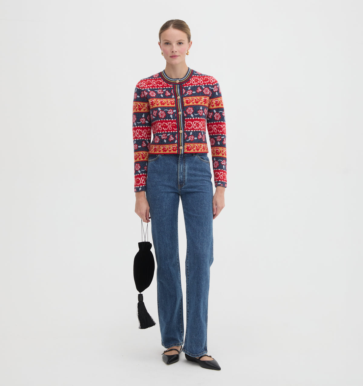 The Sonnet Cardigan - Lech Floral Stripe Red
