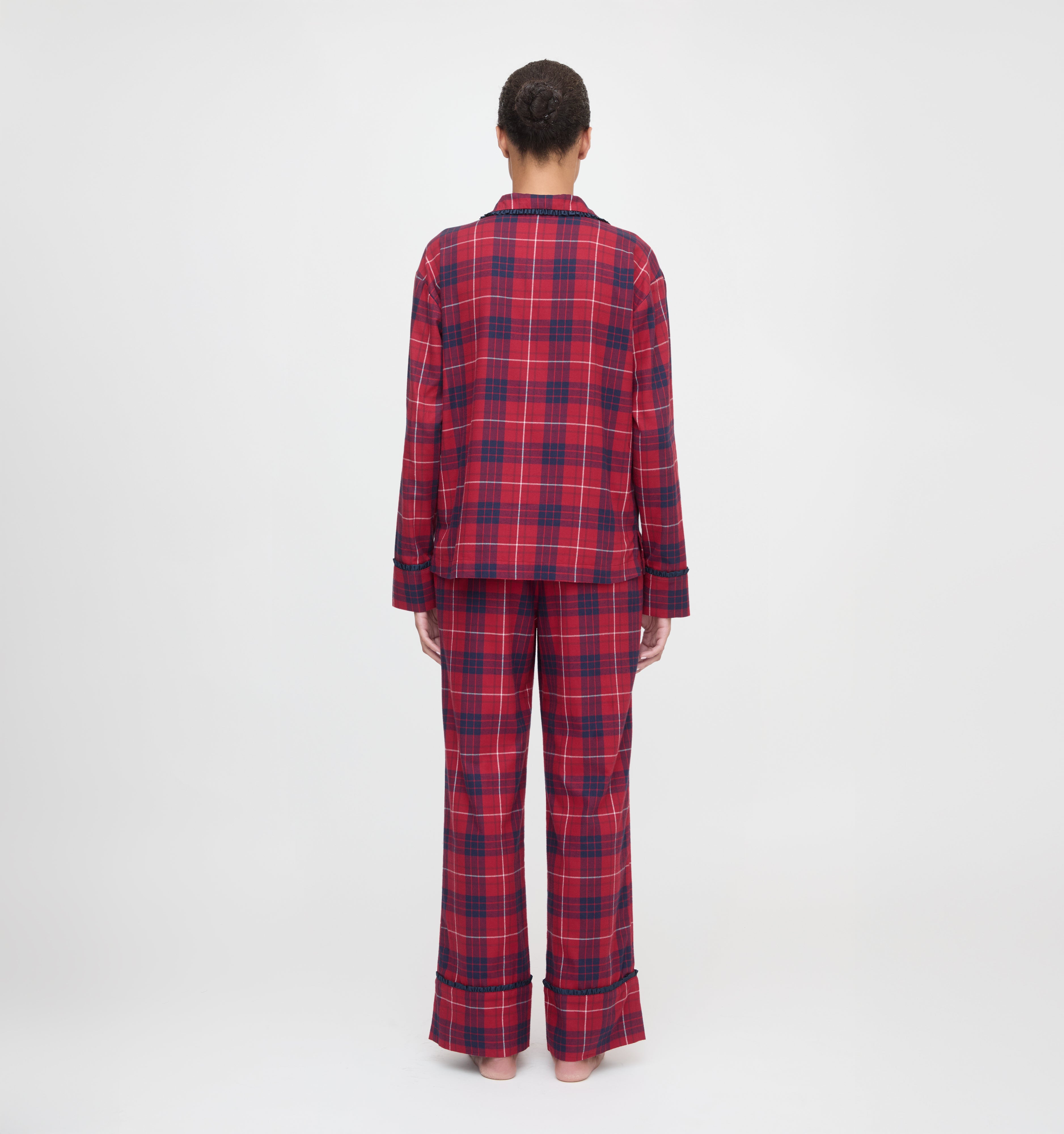 The Steffy PJ Set in Cherry Tartan color: Cherry Tartan