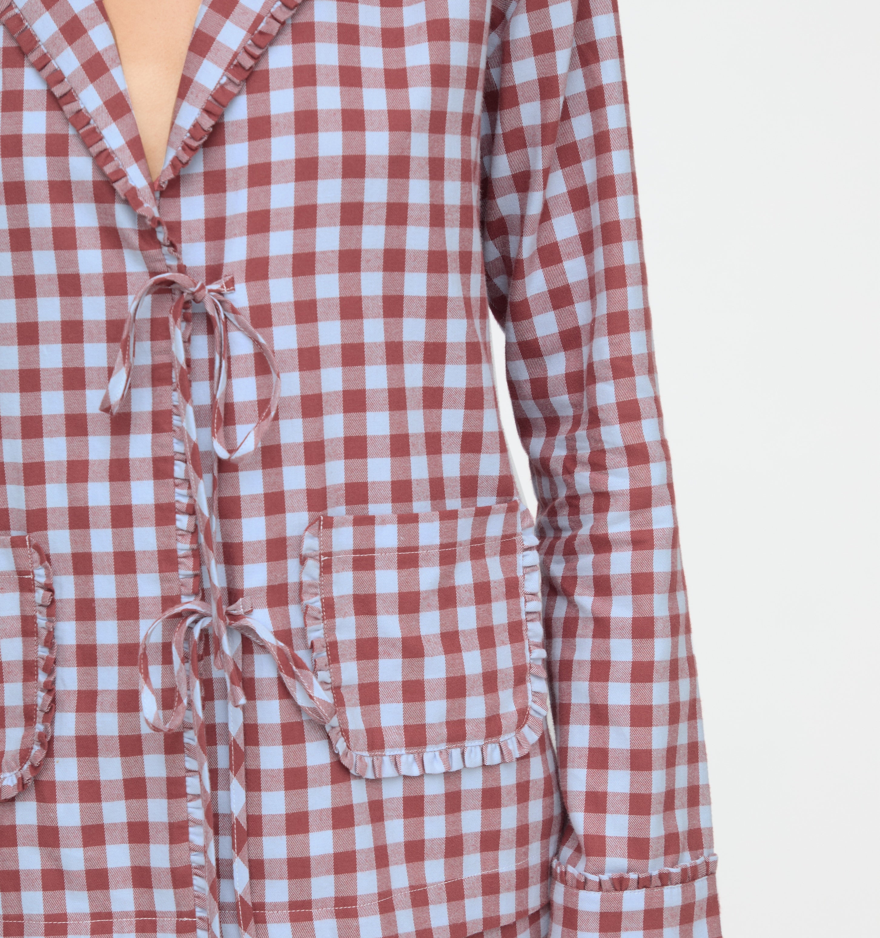 The Steffy PJ Set in Sienna Check color: Sienna Check