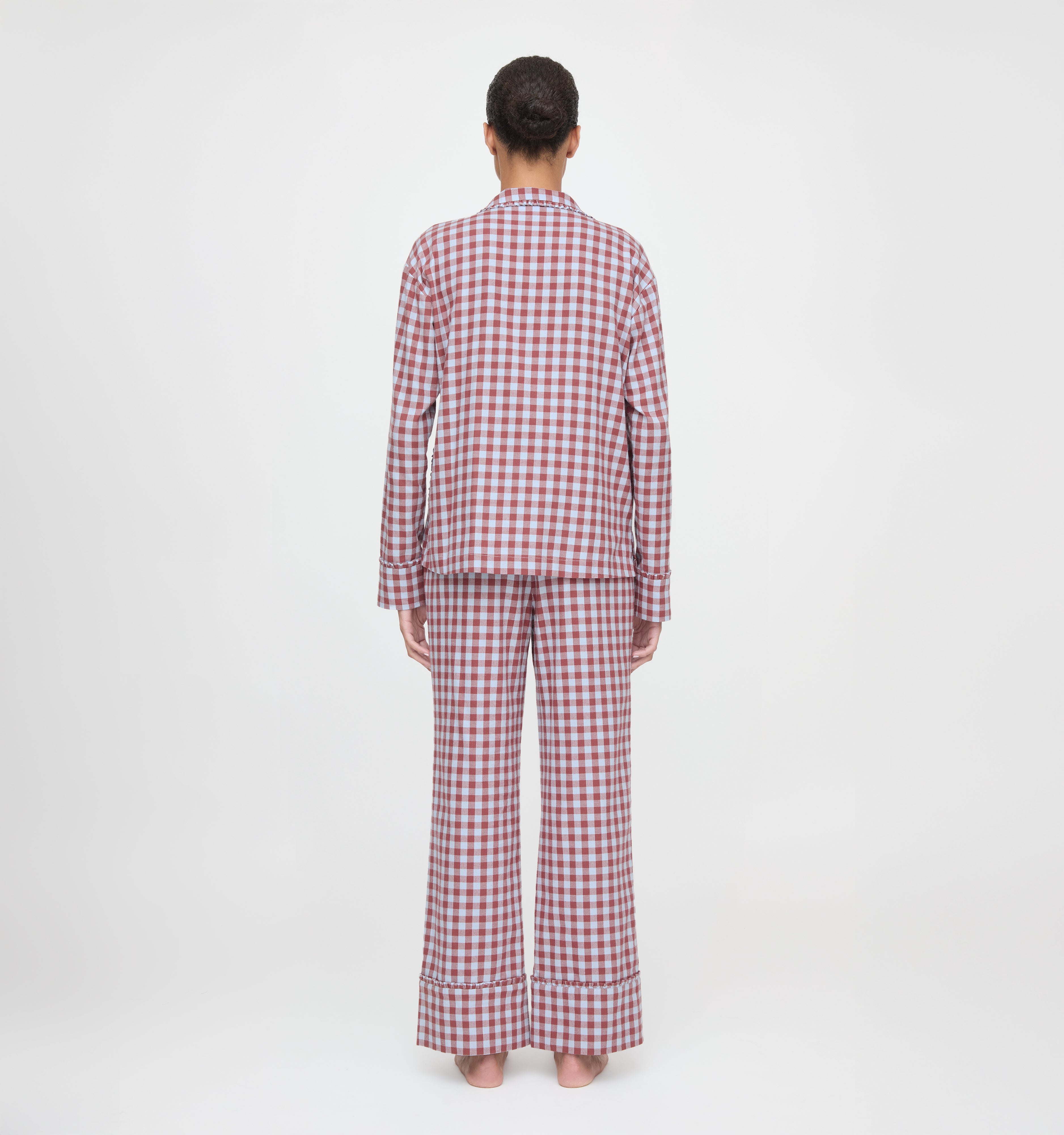 The Steffy PJ Set in Sienna Check color: Sienna Check