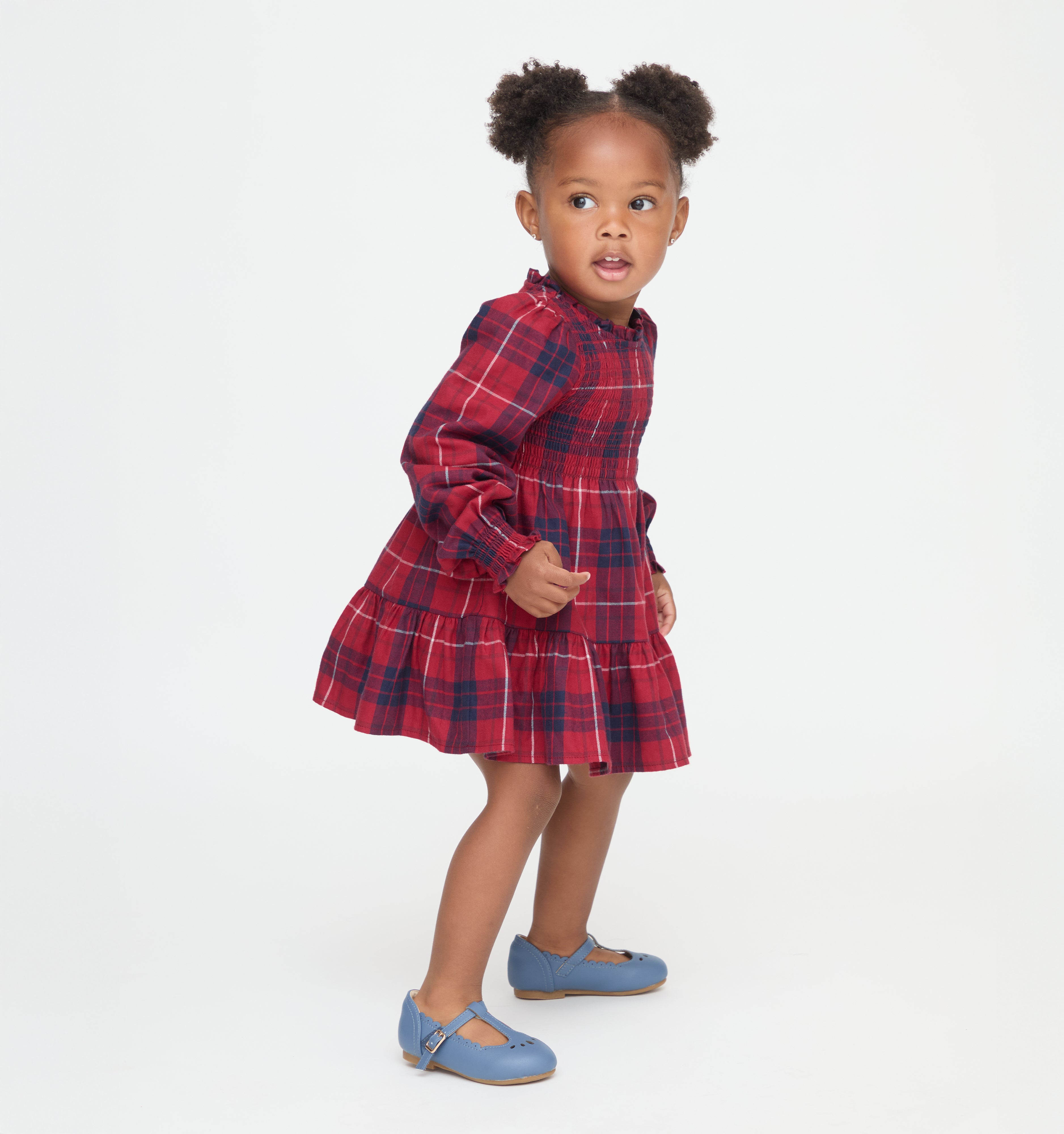 The Tiny Viviana Nap Dress - Cherry Tartan