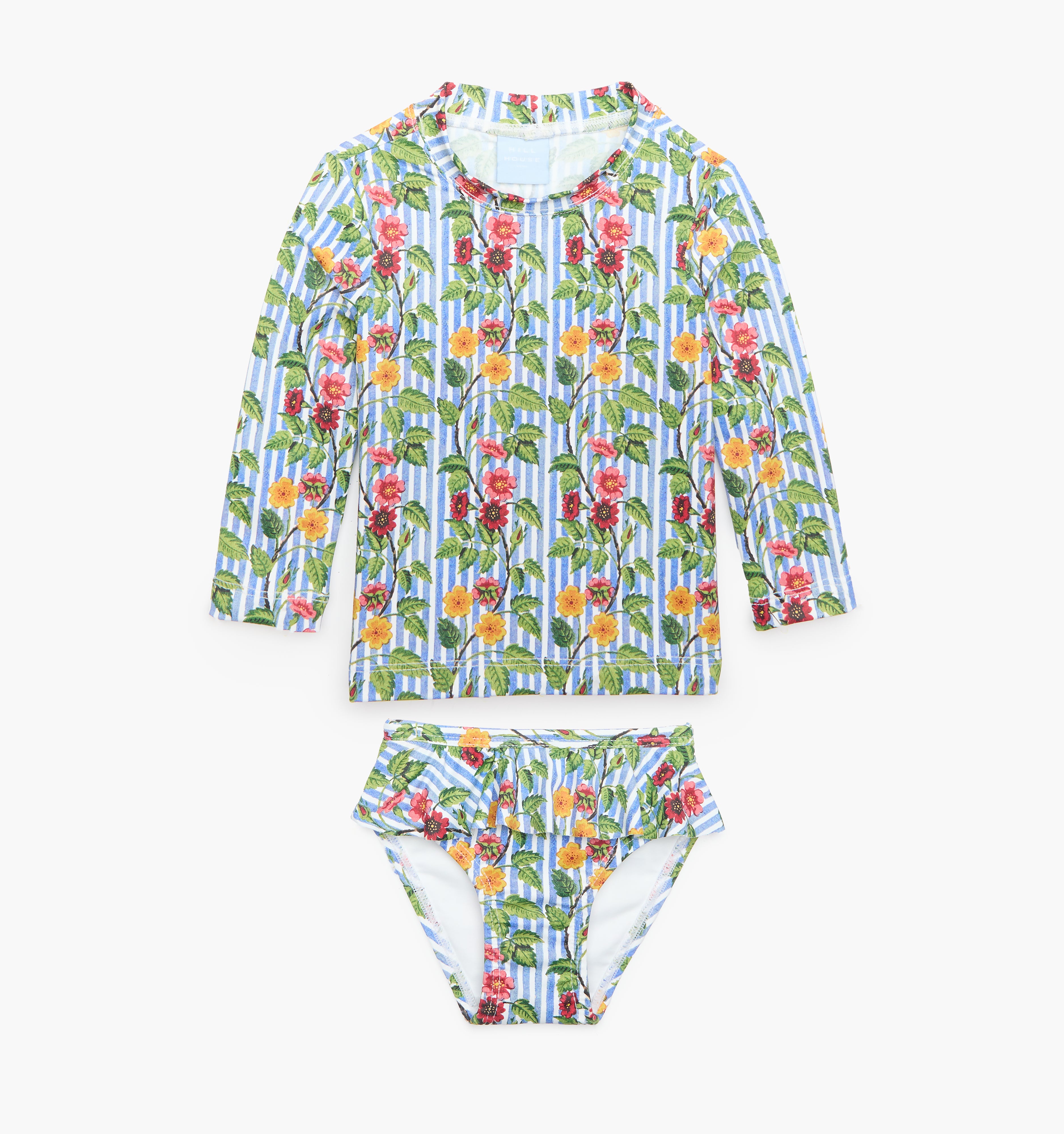 The Tiny Ariel Rashguard Set - Geranium Stripe
