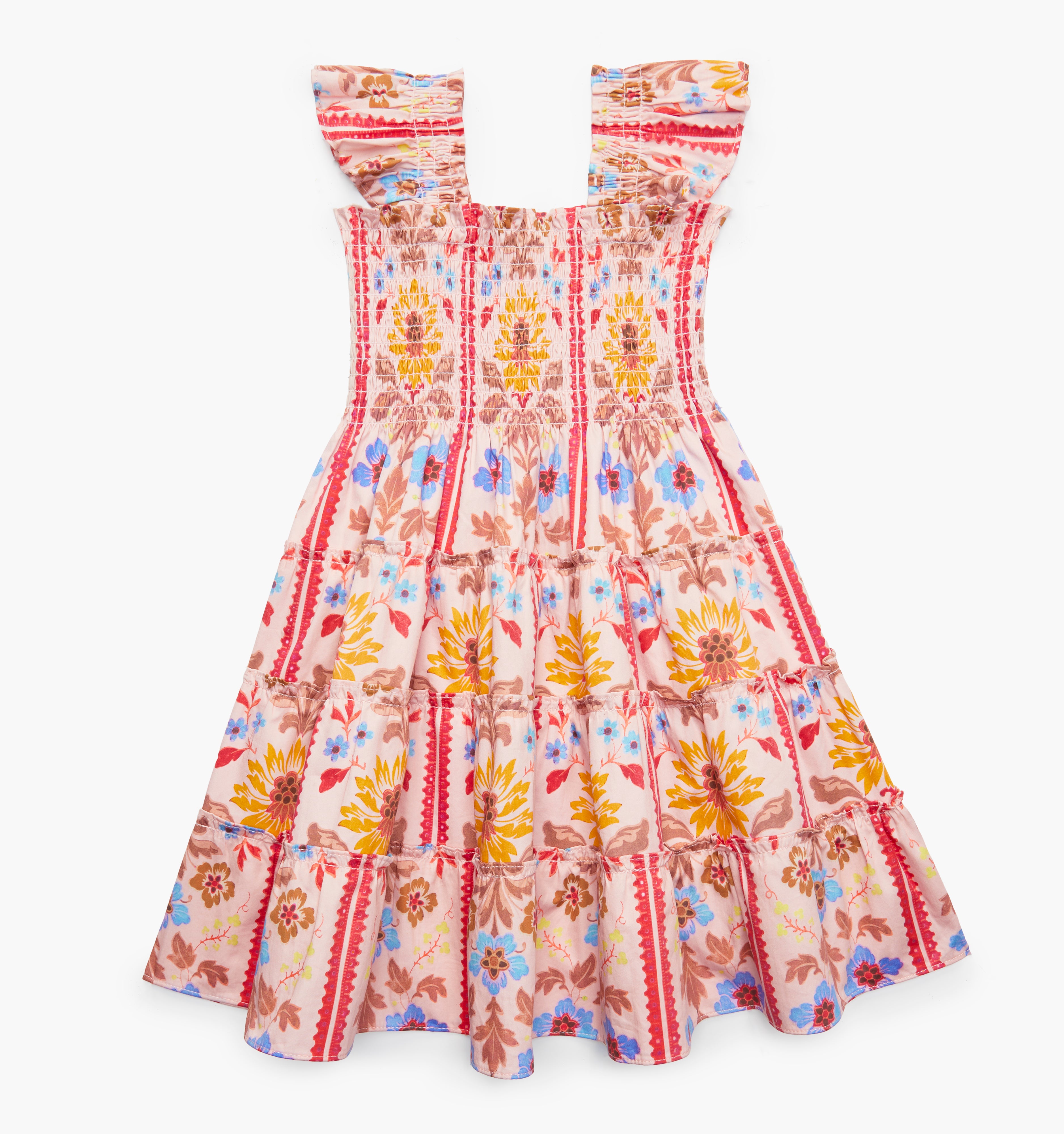 The Tiny Ellie Nap Dress - Pink Floral Block Stripe