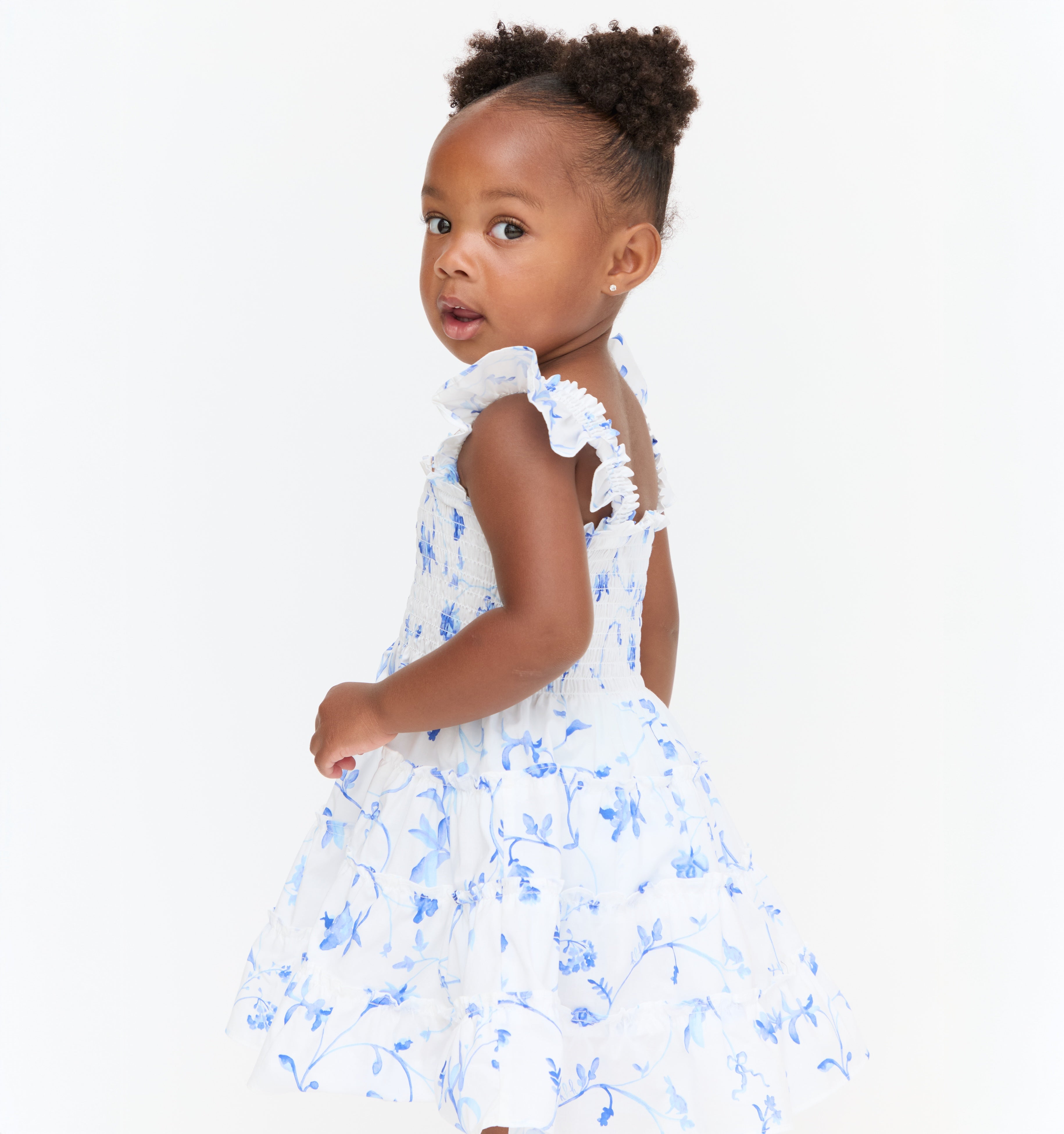The Tiny Ellie Nap Dress - Blue Botanical – Hill House Home