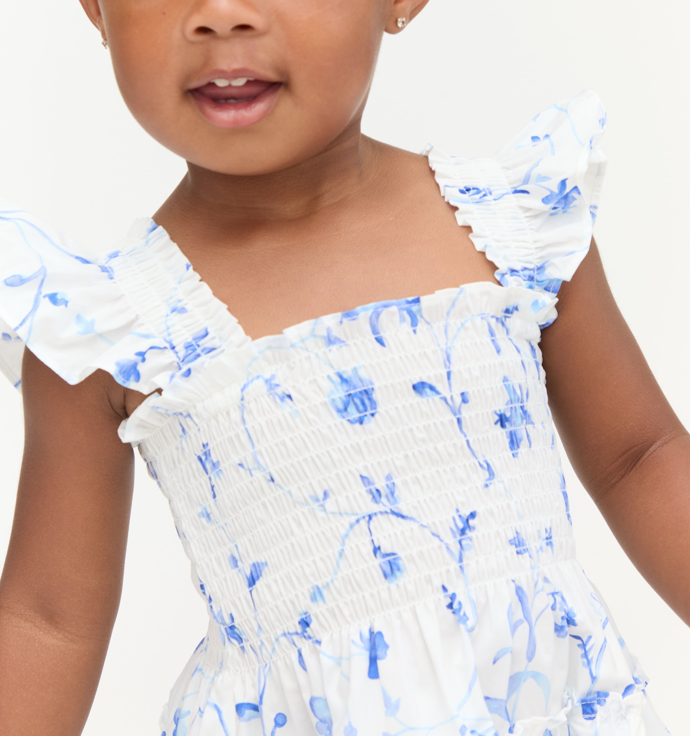 The Tiny Ellie Nap Dress - Blue Botanical – Hill House Home