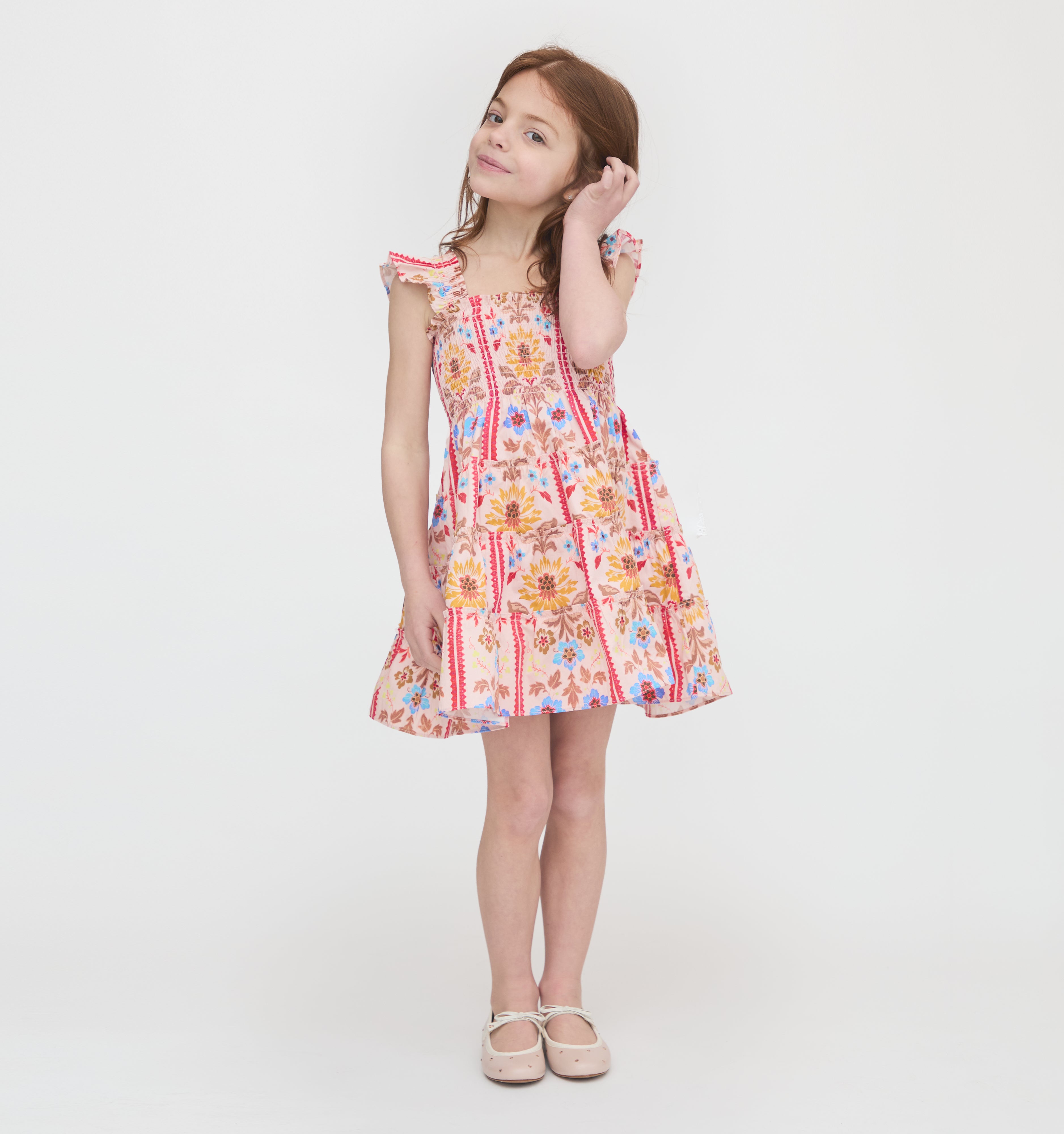 The Tiny Ellie Nap Dress - Pink Floral Block Stripe