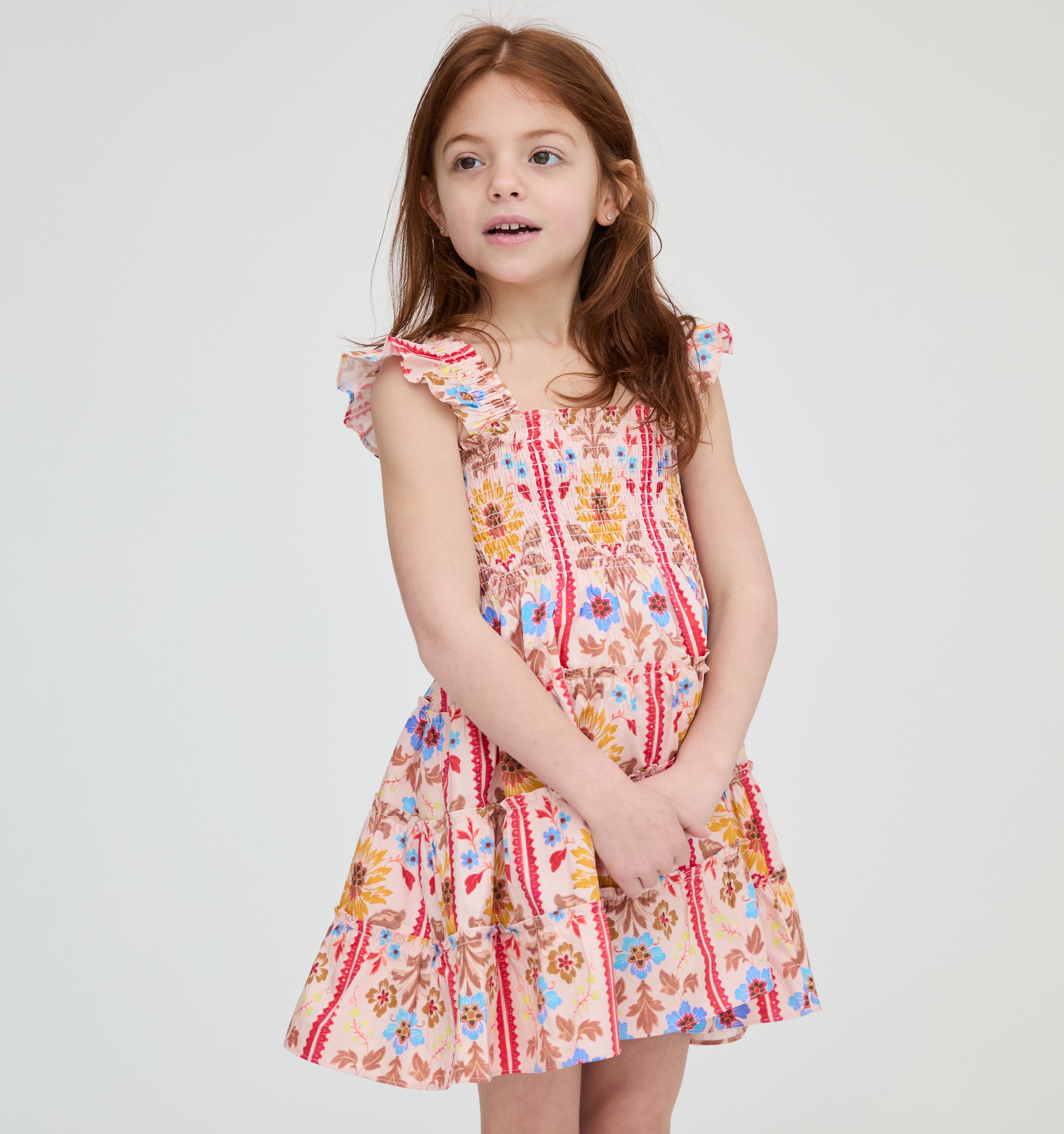 The Tiny Ellie Nap Dress - Pink Floral Block Stripe