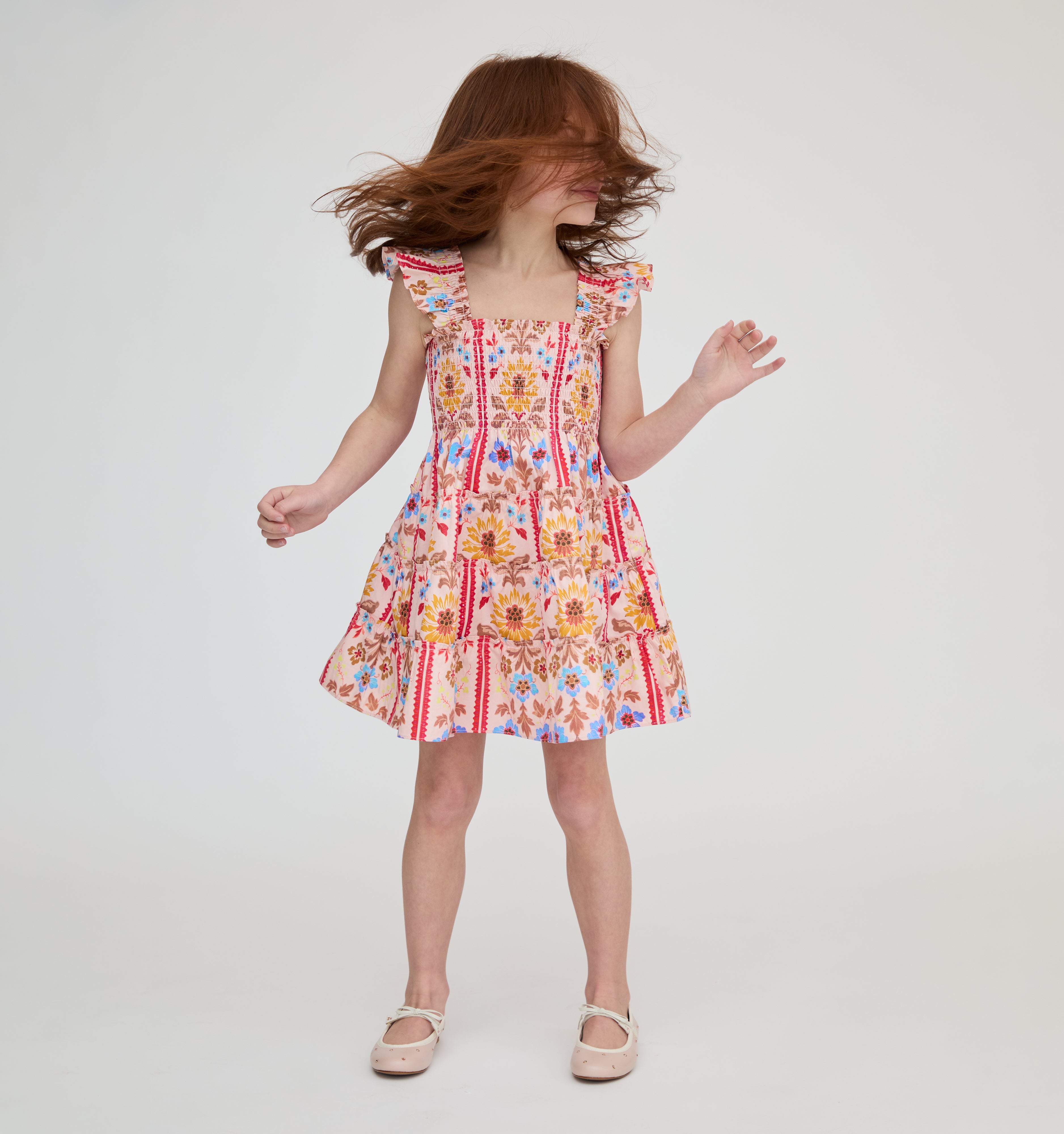 The Tiny Ellie Nap Dress - Pink Floral Block Stripe