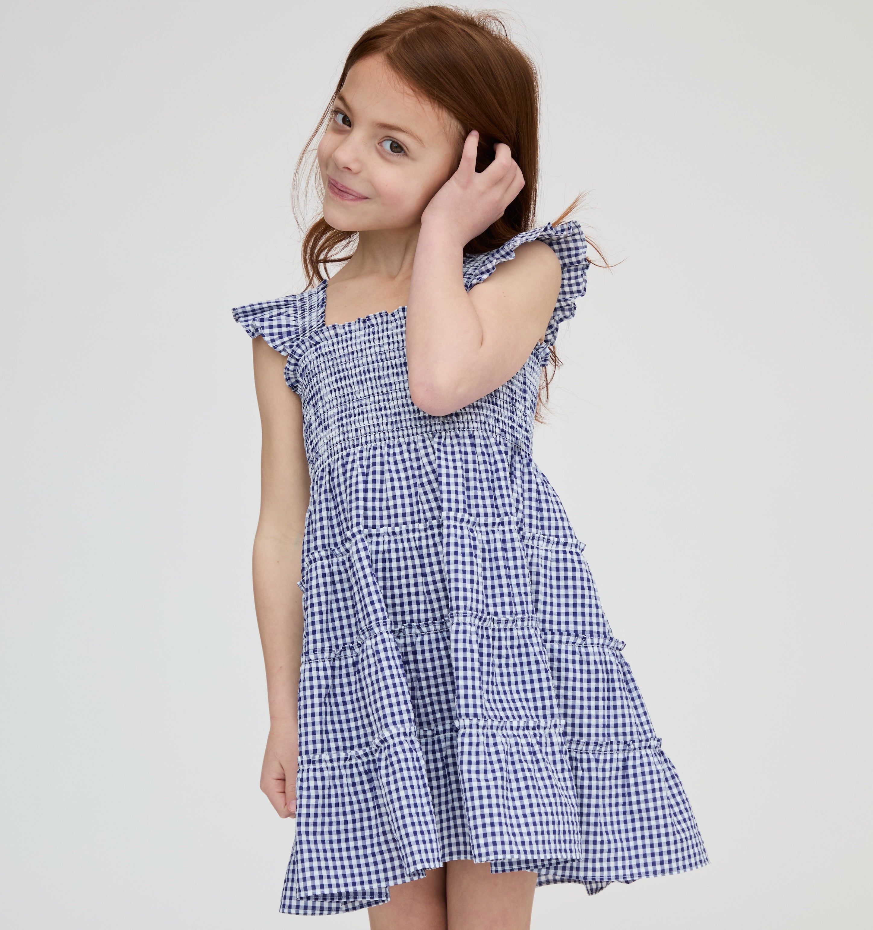 The Tiny Ellie Nap Dress - Navy Gingham