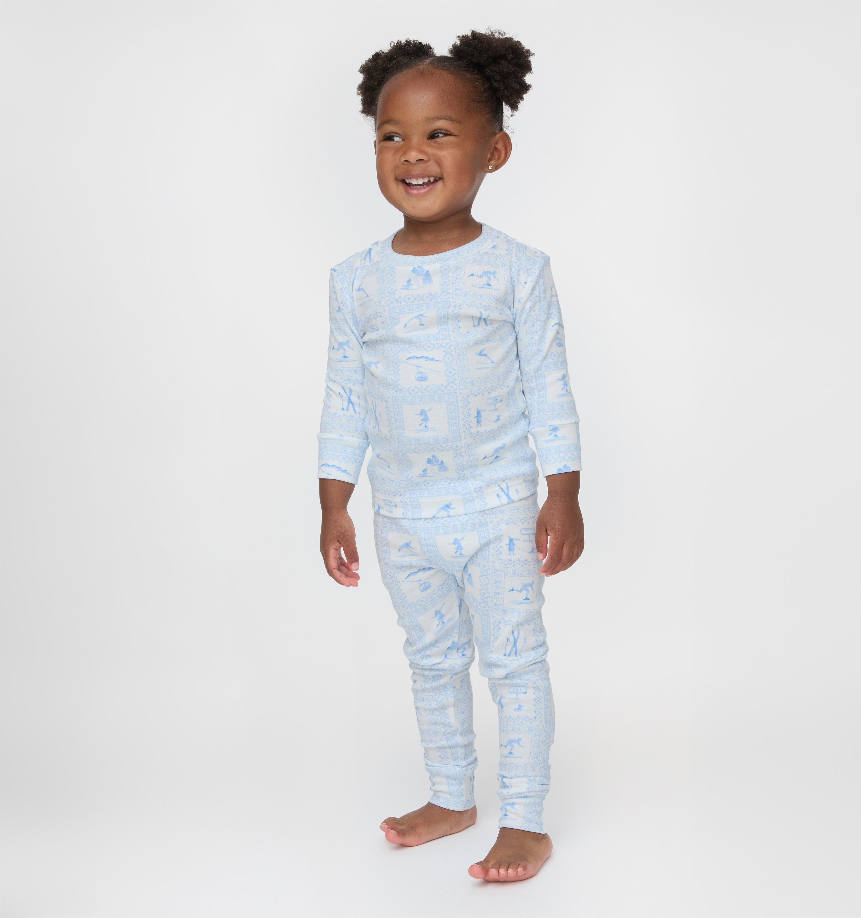 The Baby Sully PJ Set - Blue Skiers Toile