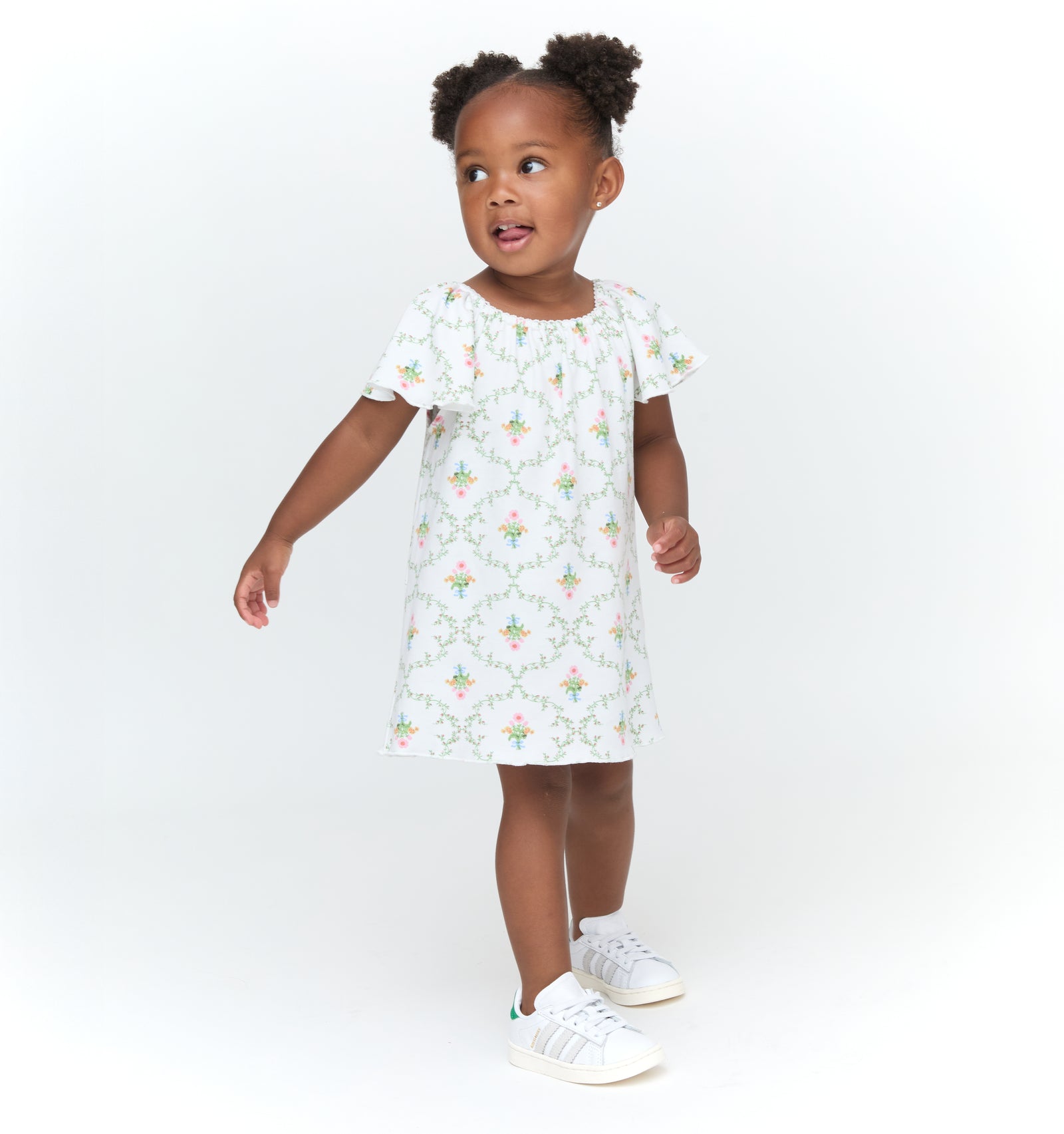 The Tiny Keira Dress in Pastel Trellis color: Pastel Trellis