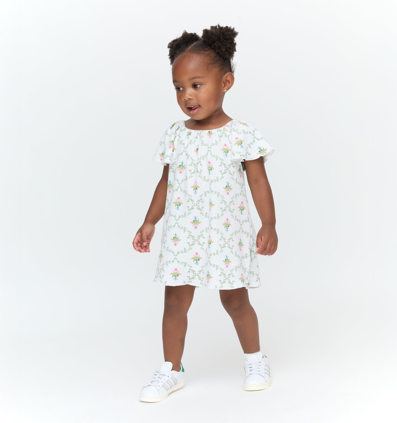 The Tiny Keira Dress in Pastel Trellis color: Pastel Trellis
