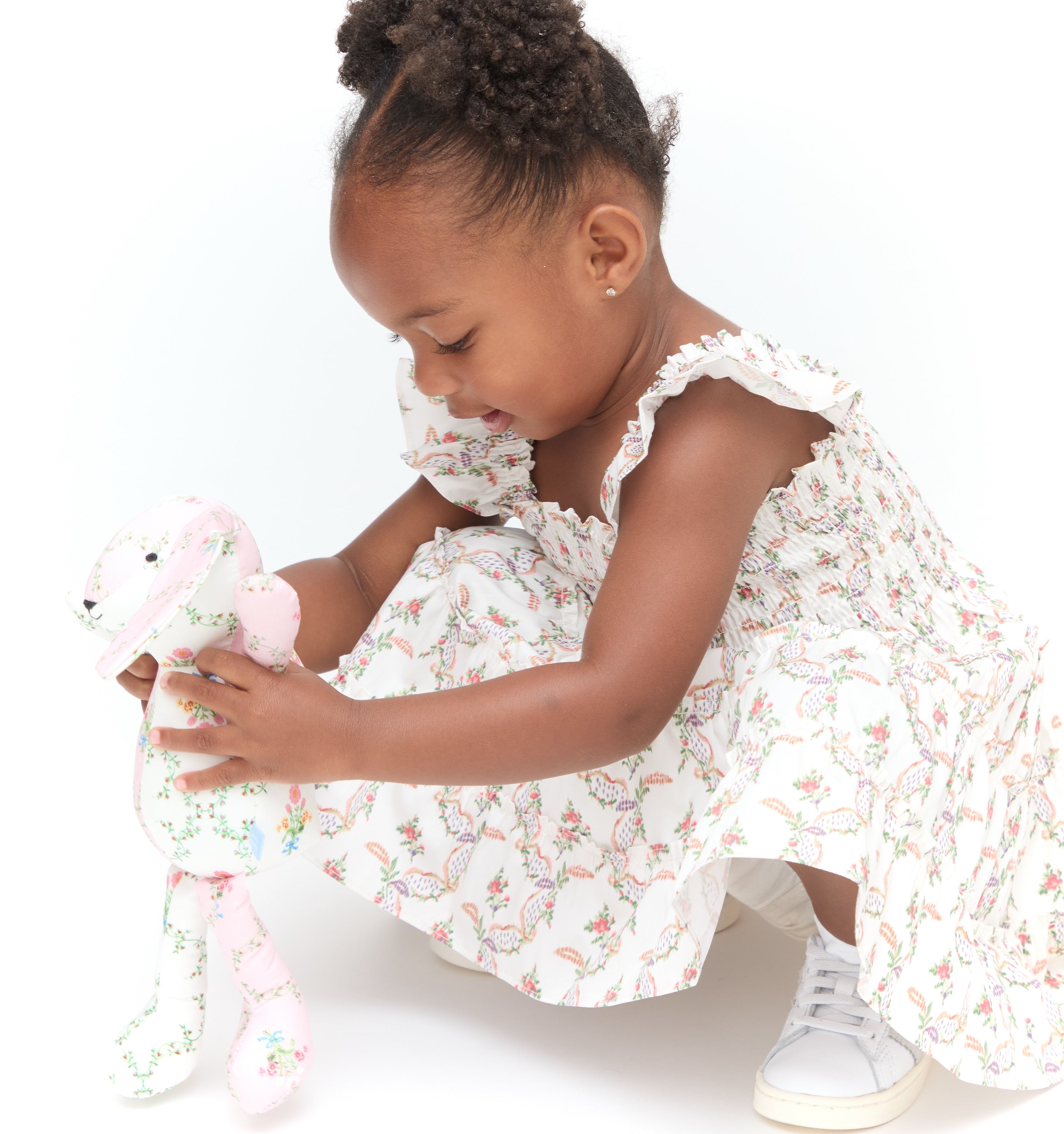 The Baby Ellie Nap Dress in Pink Ribbon Rose Ikat color: Pink Ribbon Rose Ikat