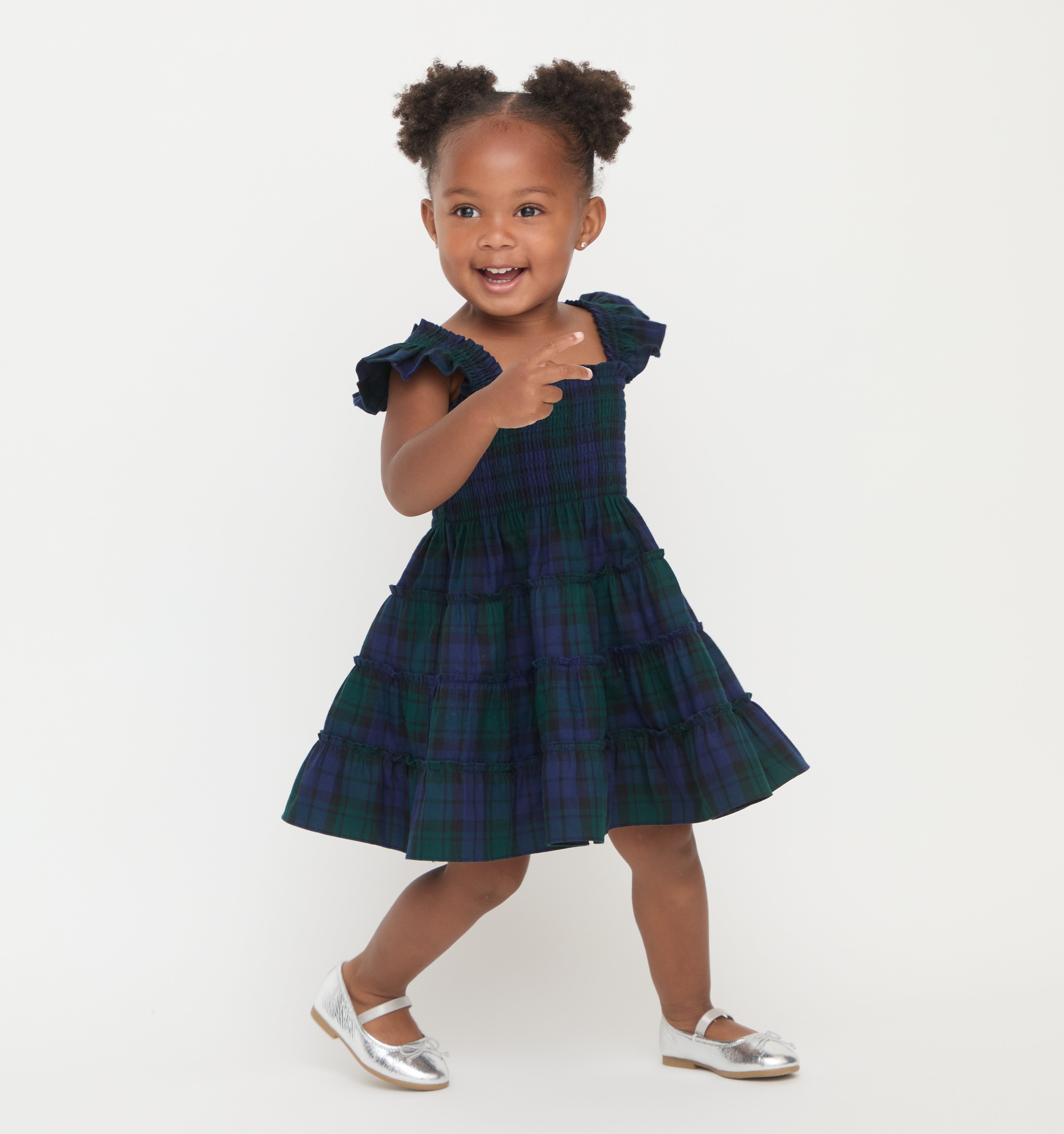 The Tiny Ellie Nap Dress in Blackwatch Tartan color: Blackwatch Tartan